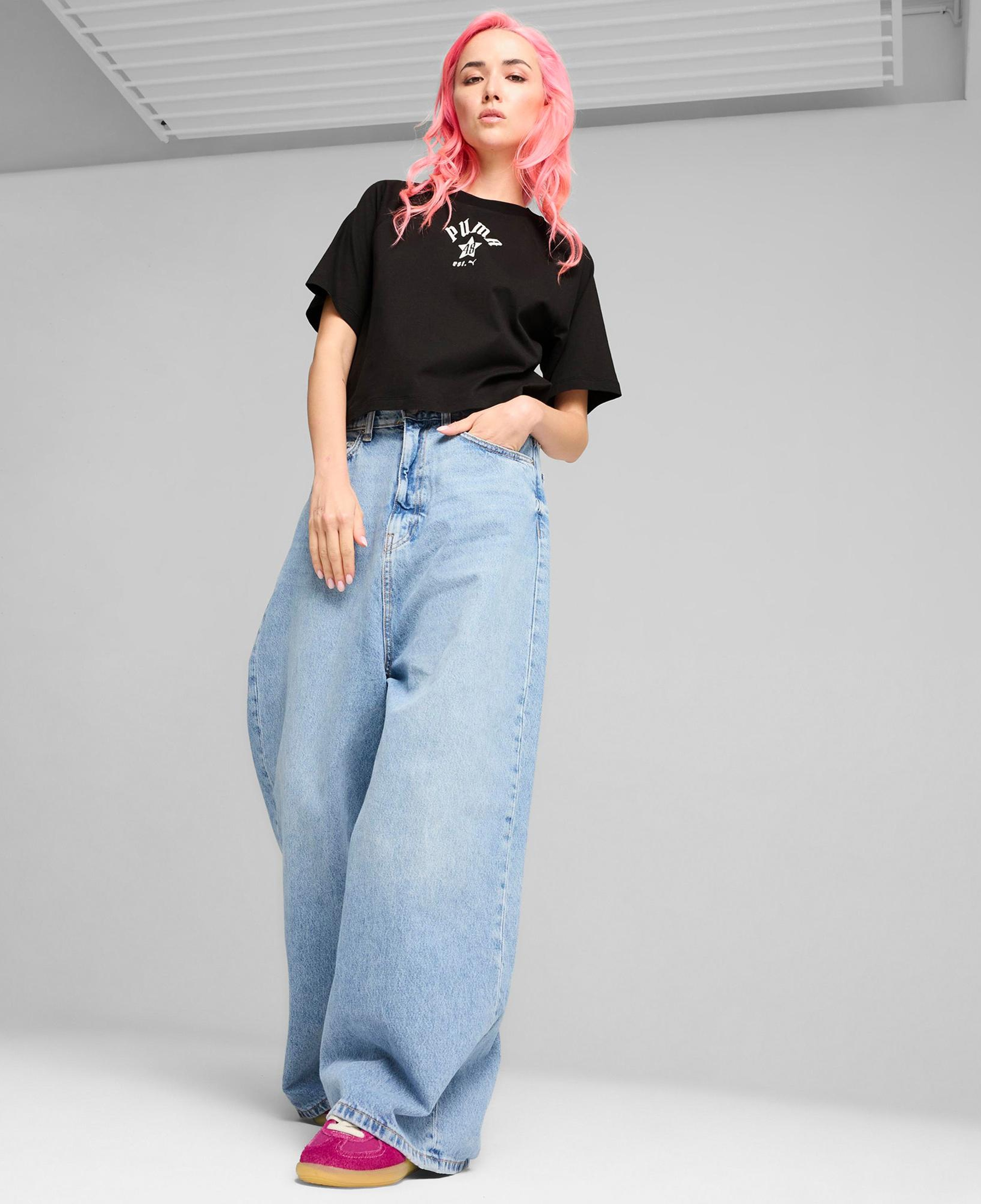 Puma Classics Relaxed Kadın Siyah T-Shirt