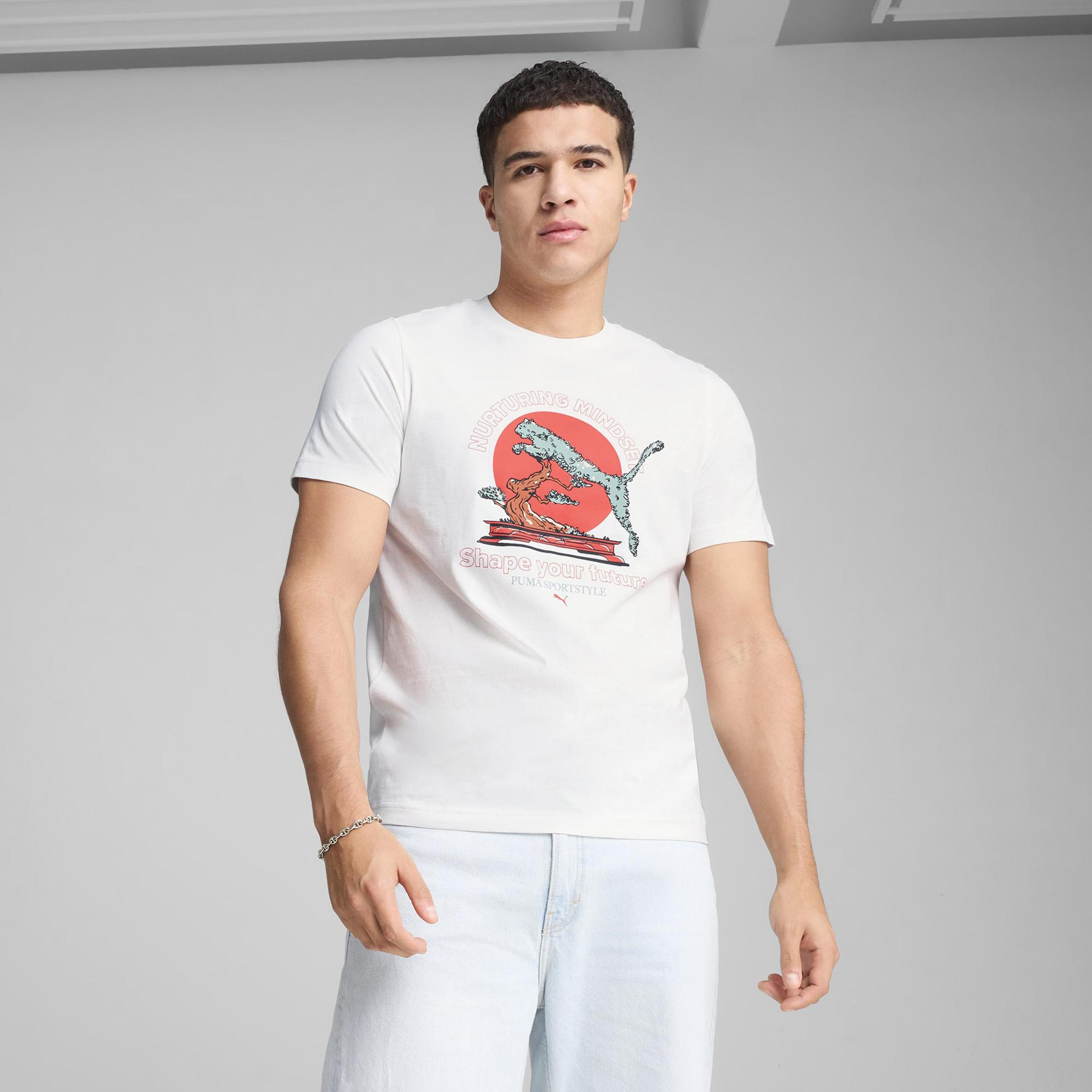 Puma Graphics Bonsai Erkek Beyaz T-Shirt
