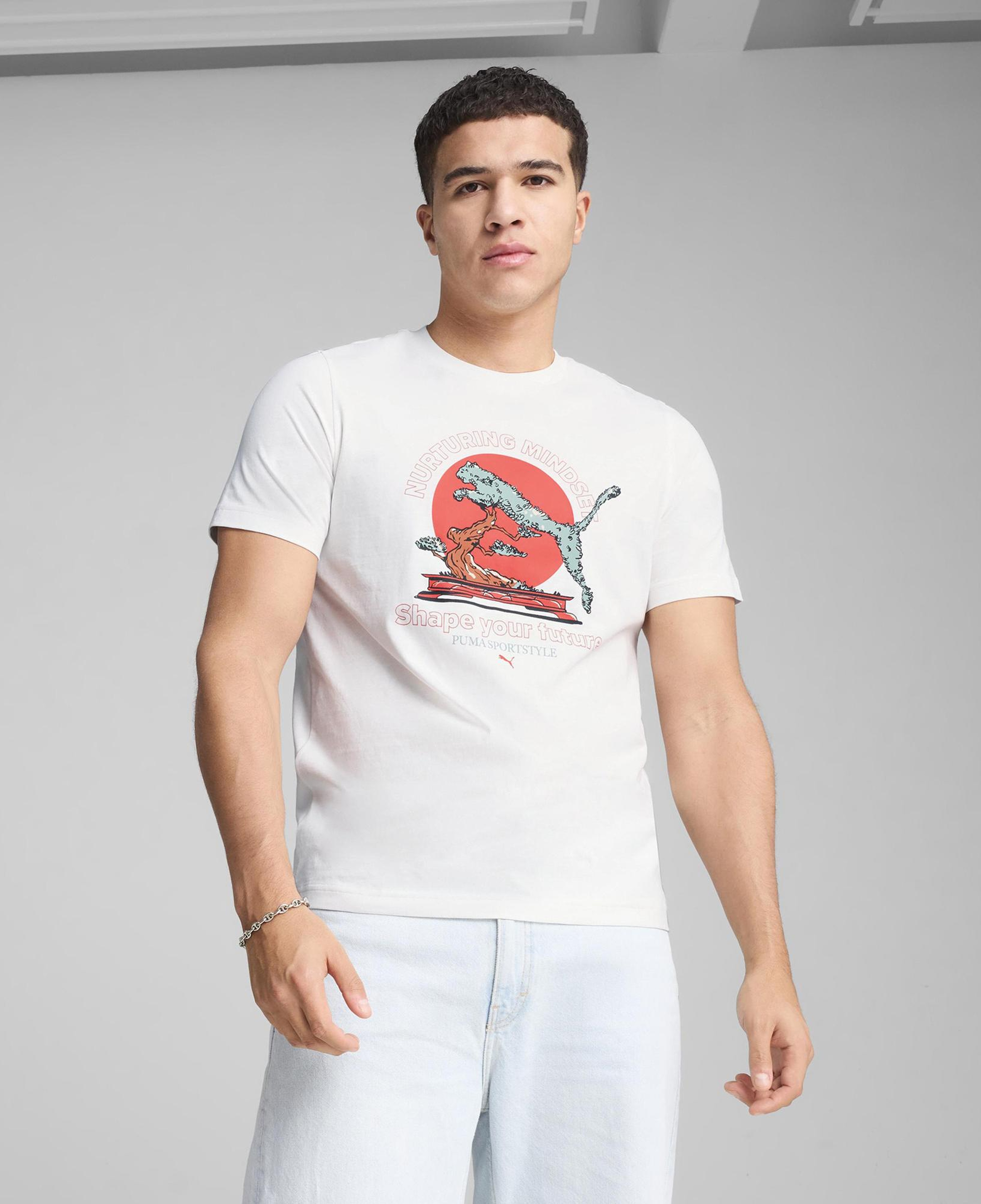 Puma Graphics Bonsai Erkek Beyaz T-Shirt