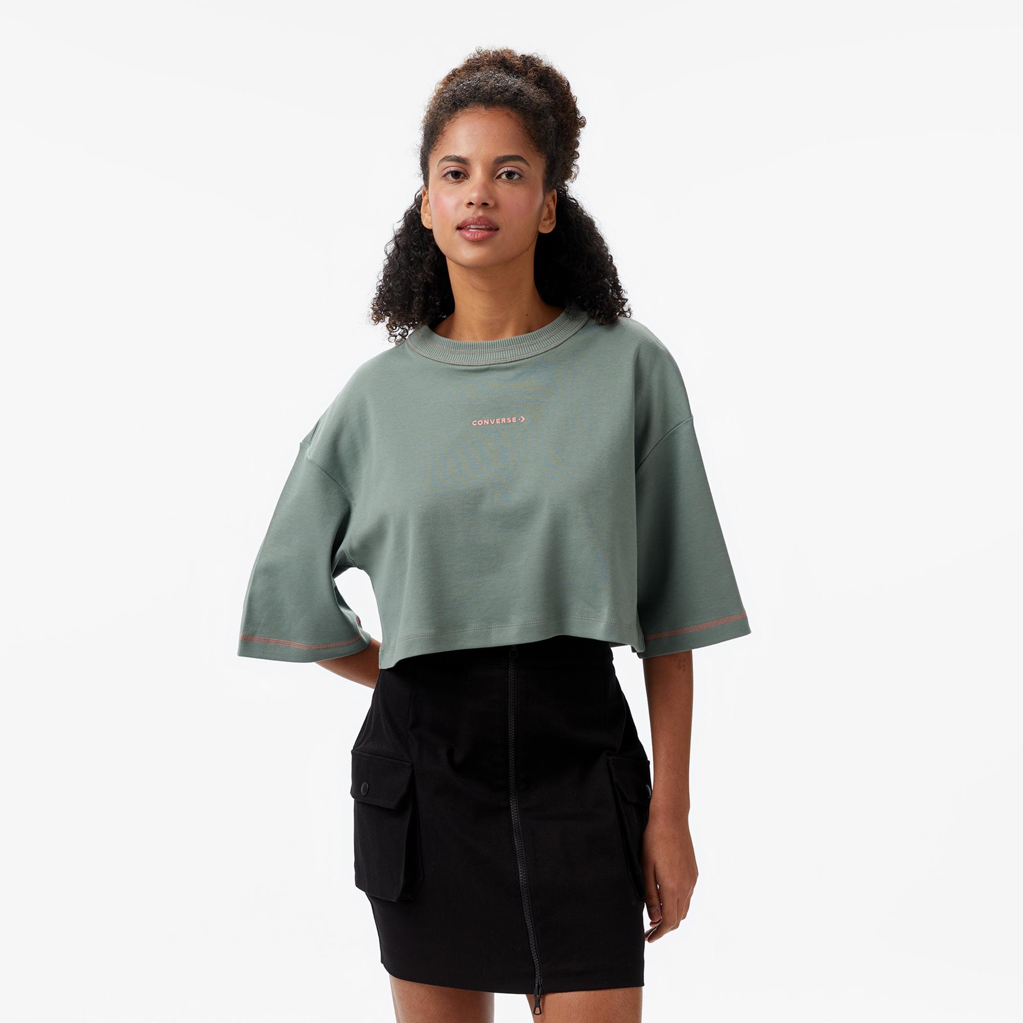 Converse Star Chevron Baskılı Kadın Yeşil T-Shirt