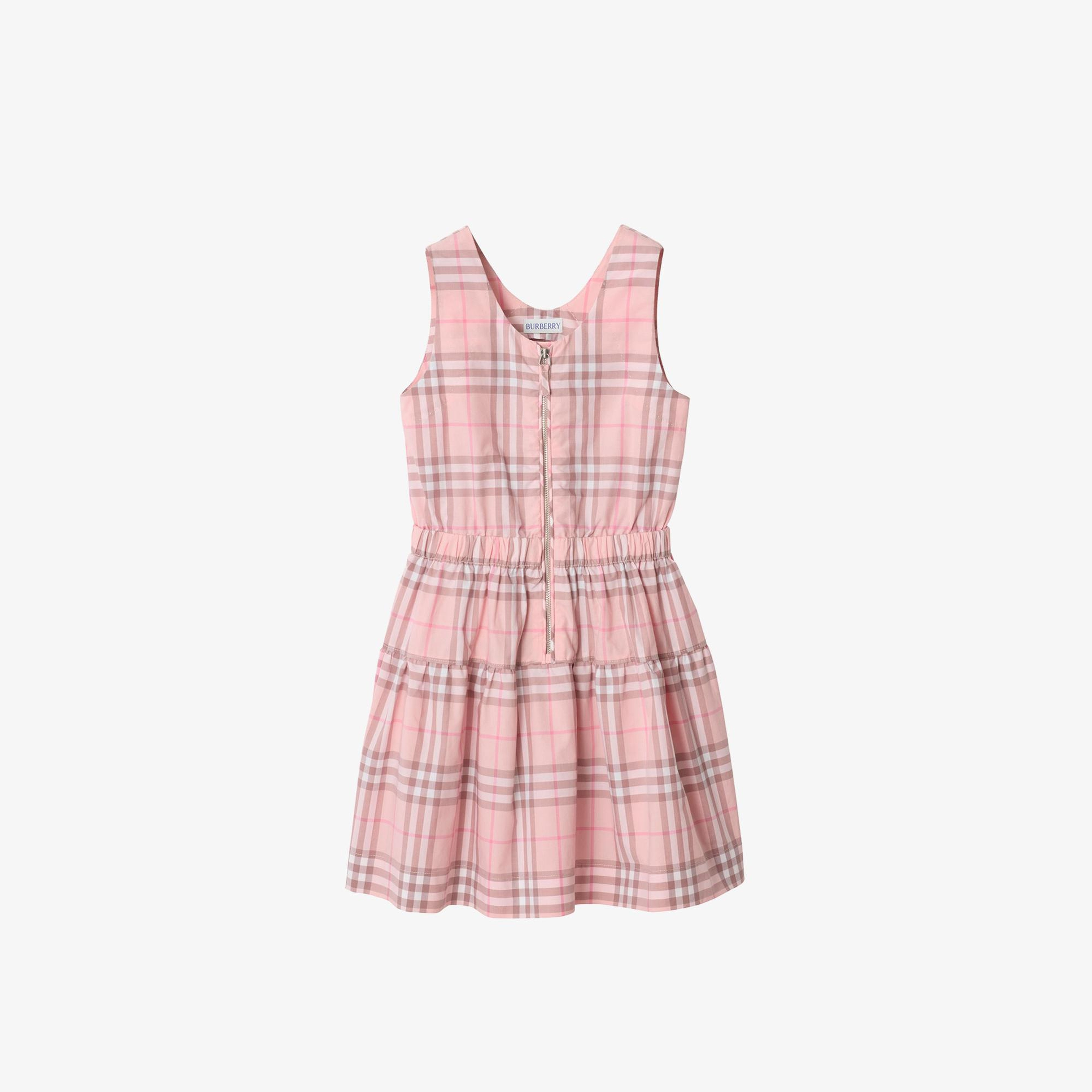 Burberry Check Cotton Çocuk Pembe Elbise