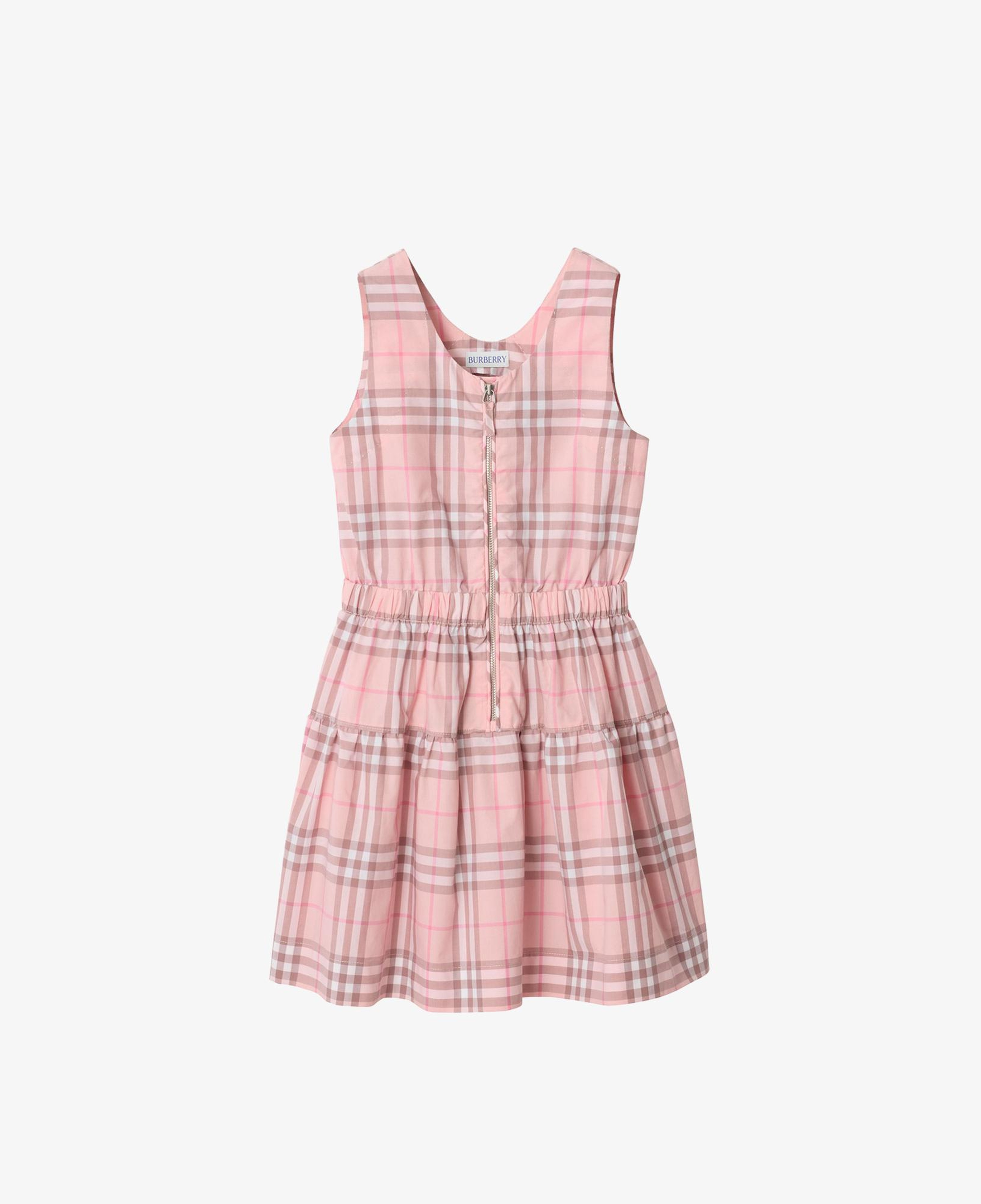 Burberry Check Cotton Çocuk Pembe Elbise