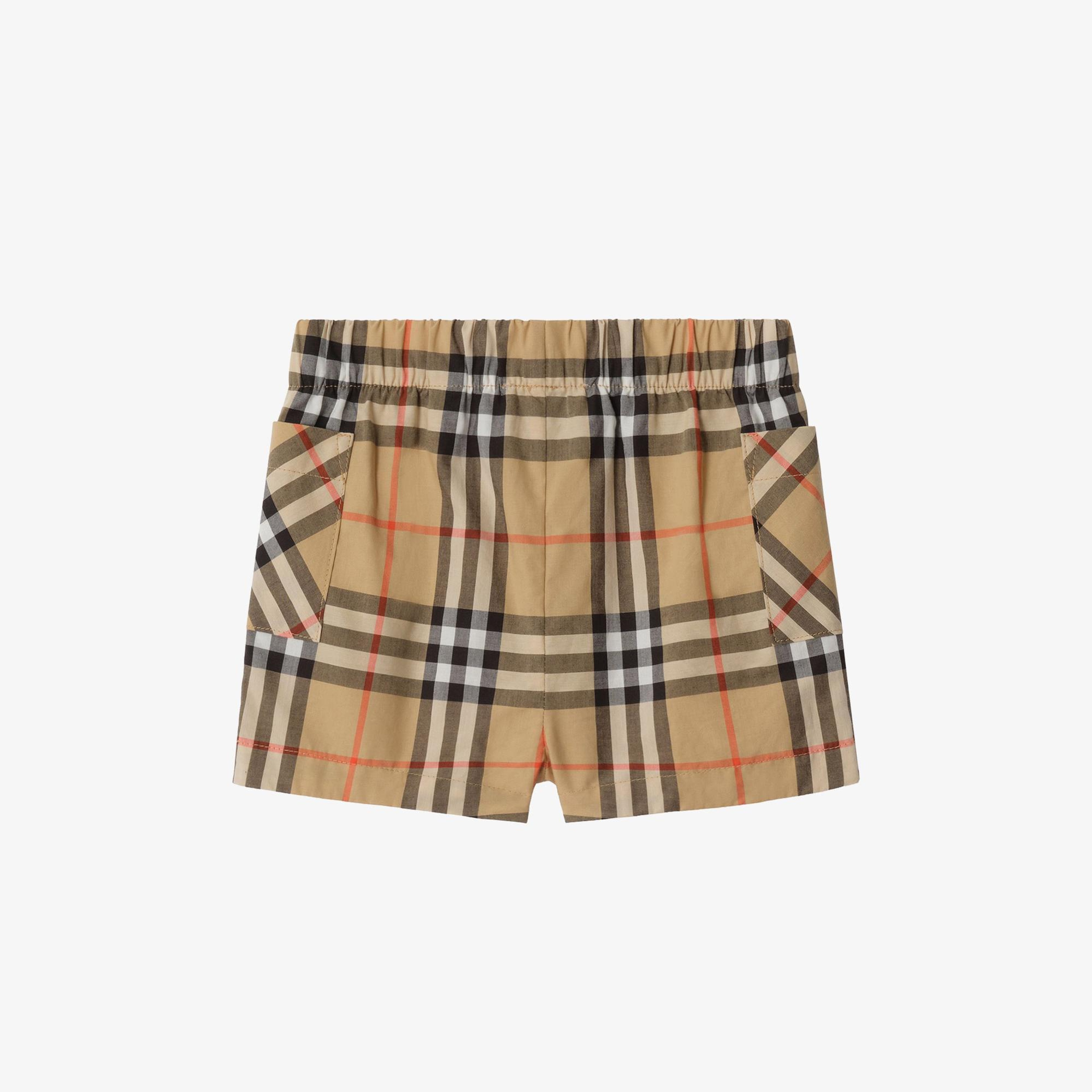 Burberry Check Cotton Çocuk Bej Bebek Seti