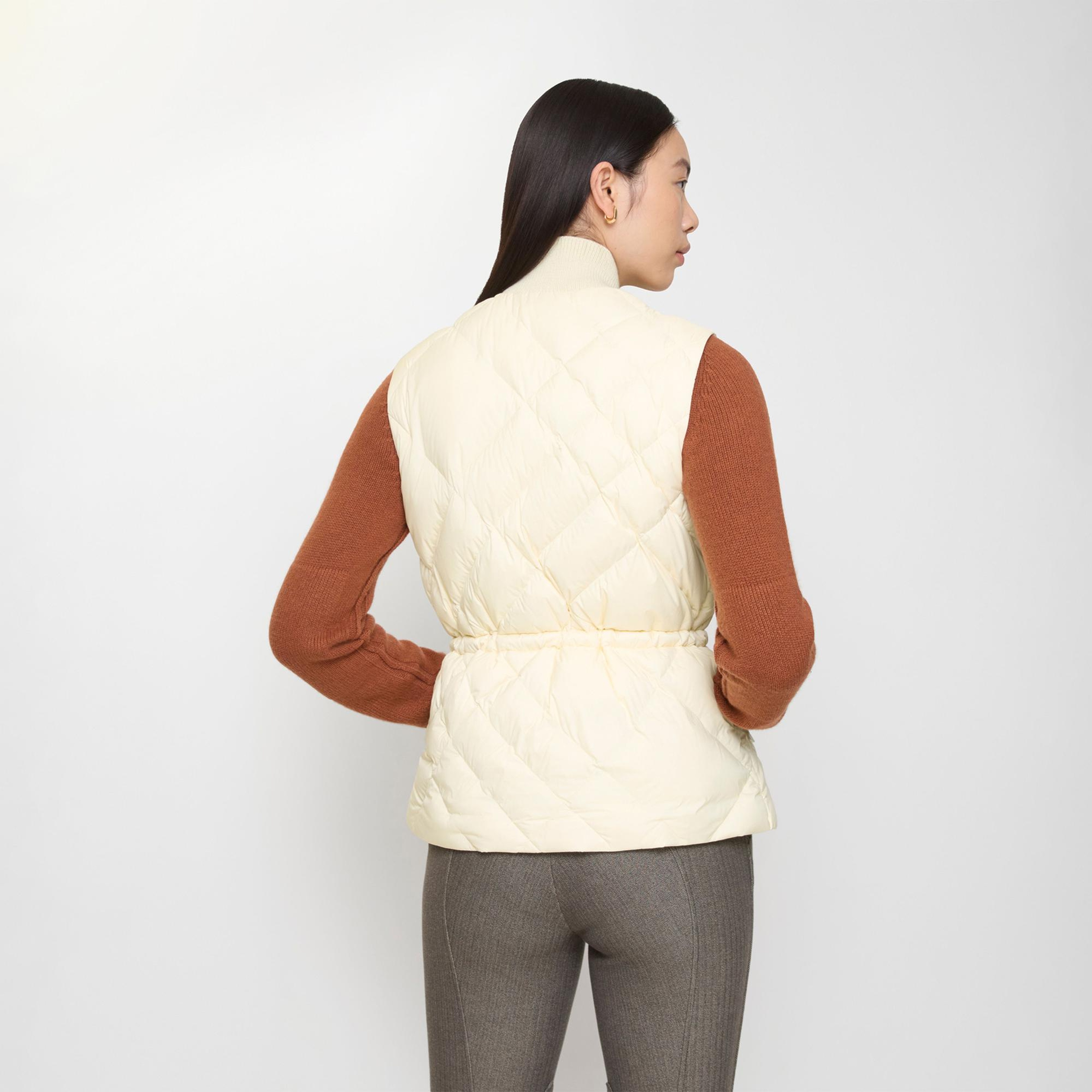 Burberry Check-Stitch Nylon Gilet Kadın Beyaz Yelek