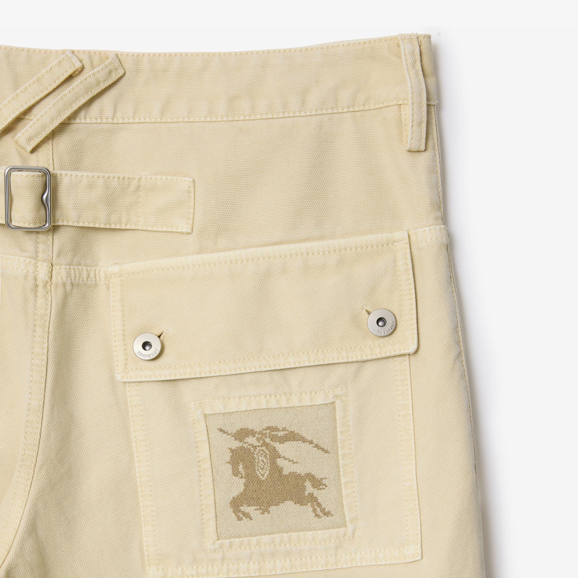 Burberry Cotton Canvas Workwear Erkek Krem Pantolon