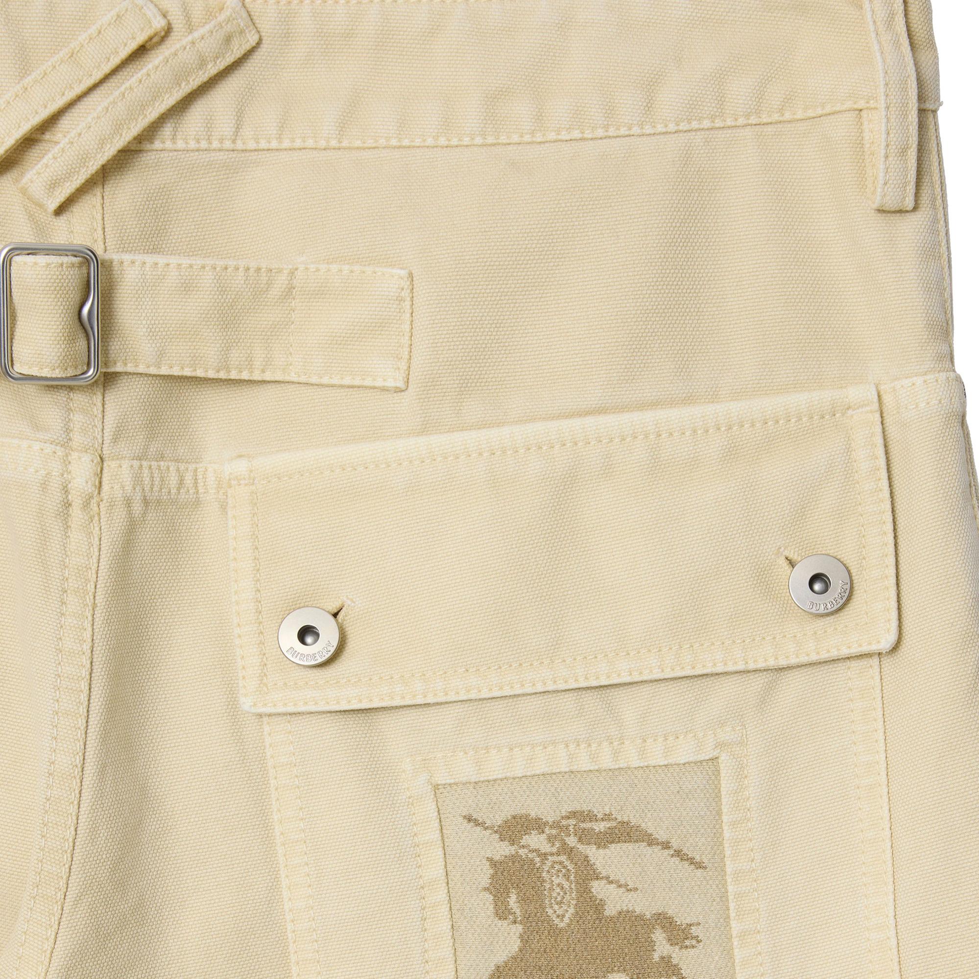 Burberry Cotton Canvas Workwear Erkek Krem Pantolon