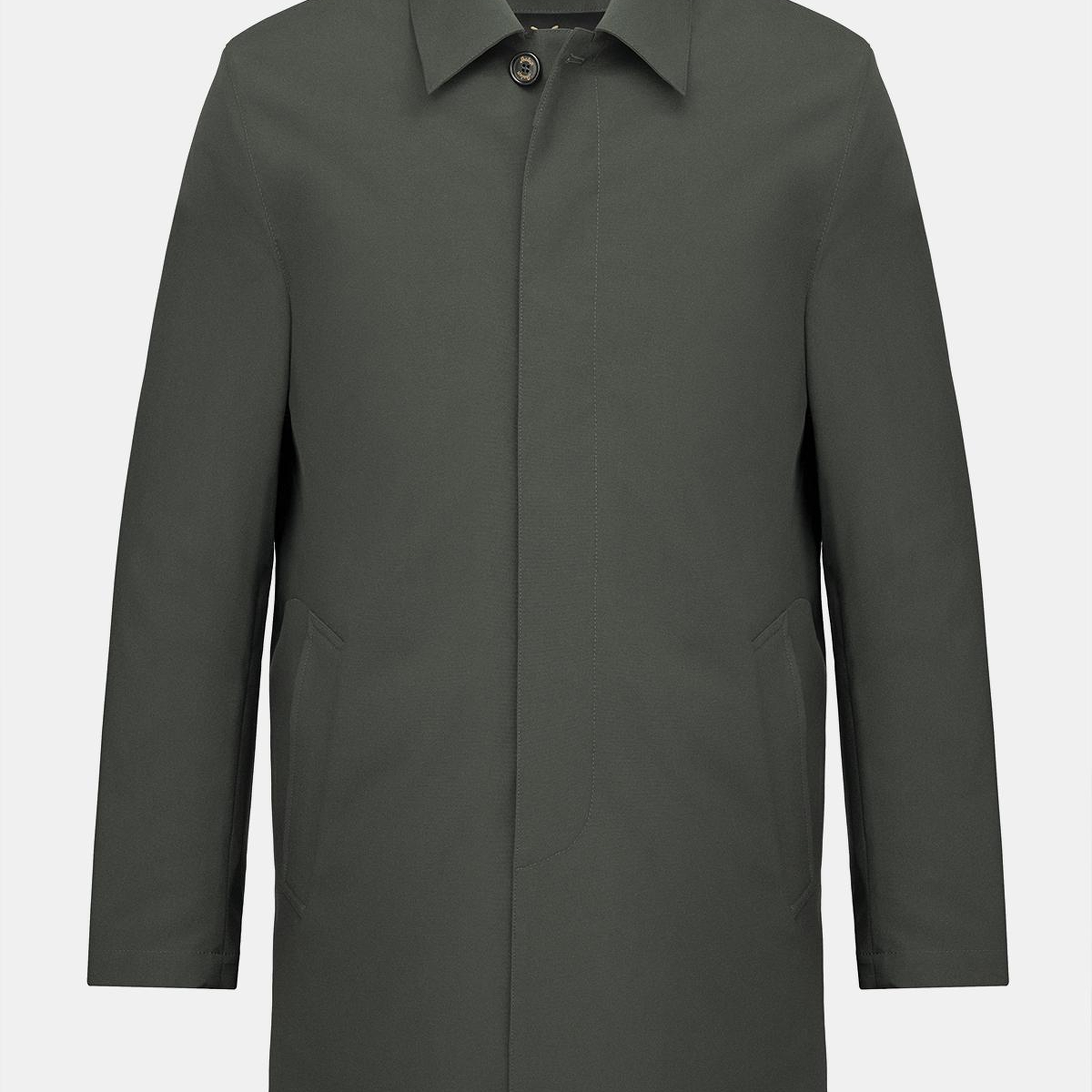 Erkek Koyu Yeşil Su Geçirmez Trençkot