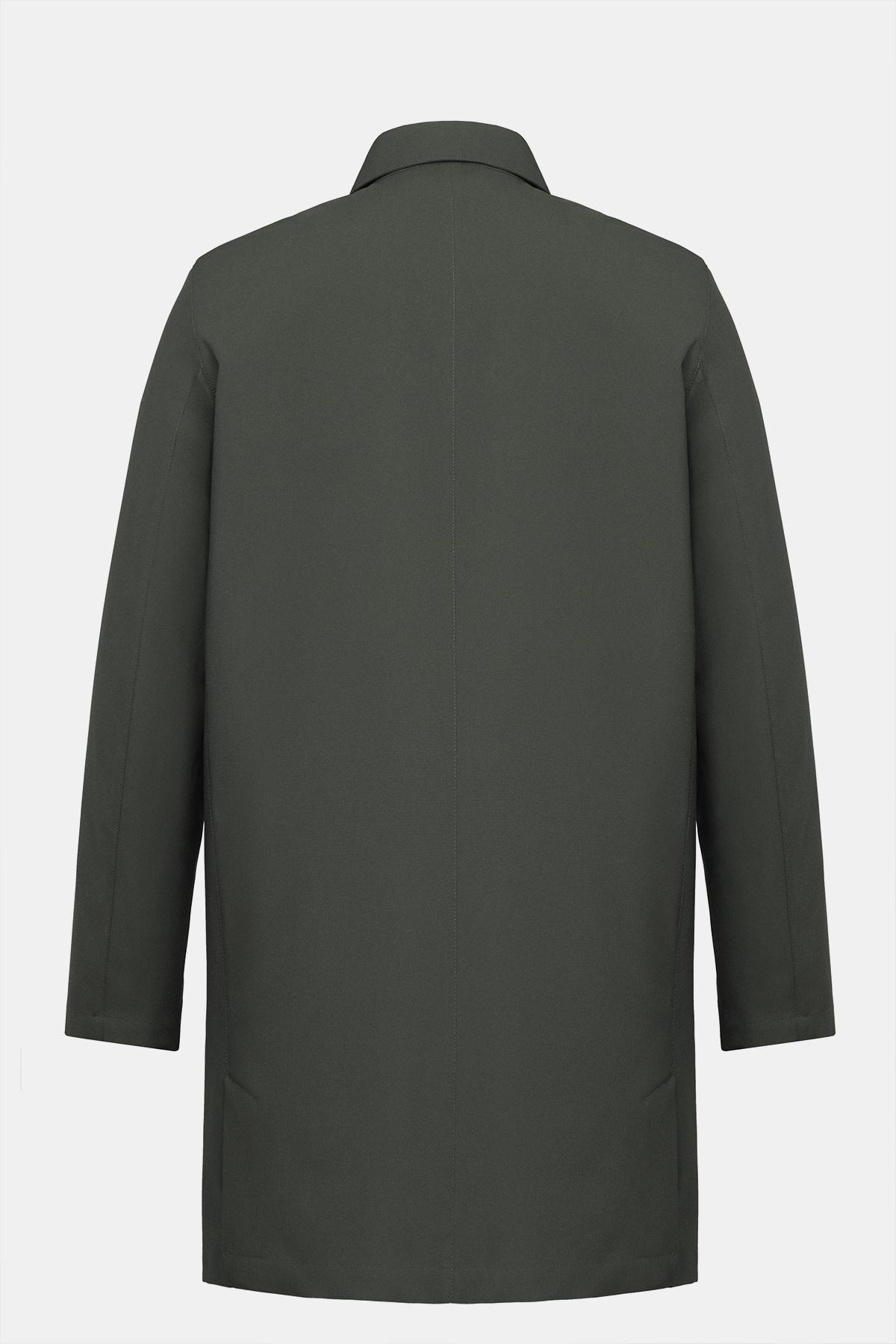 Erkek Koyu Yeşil Su Geçirmez Trençkot