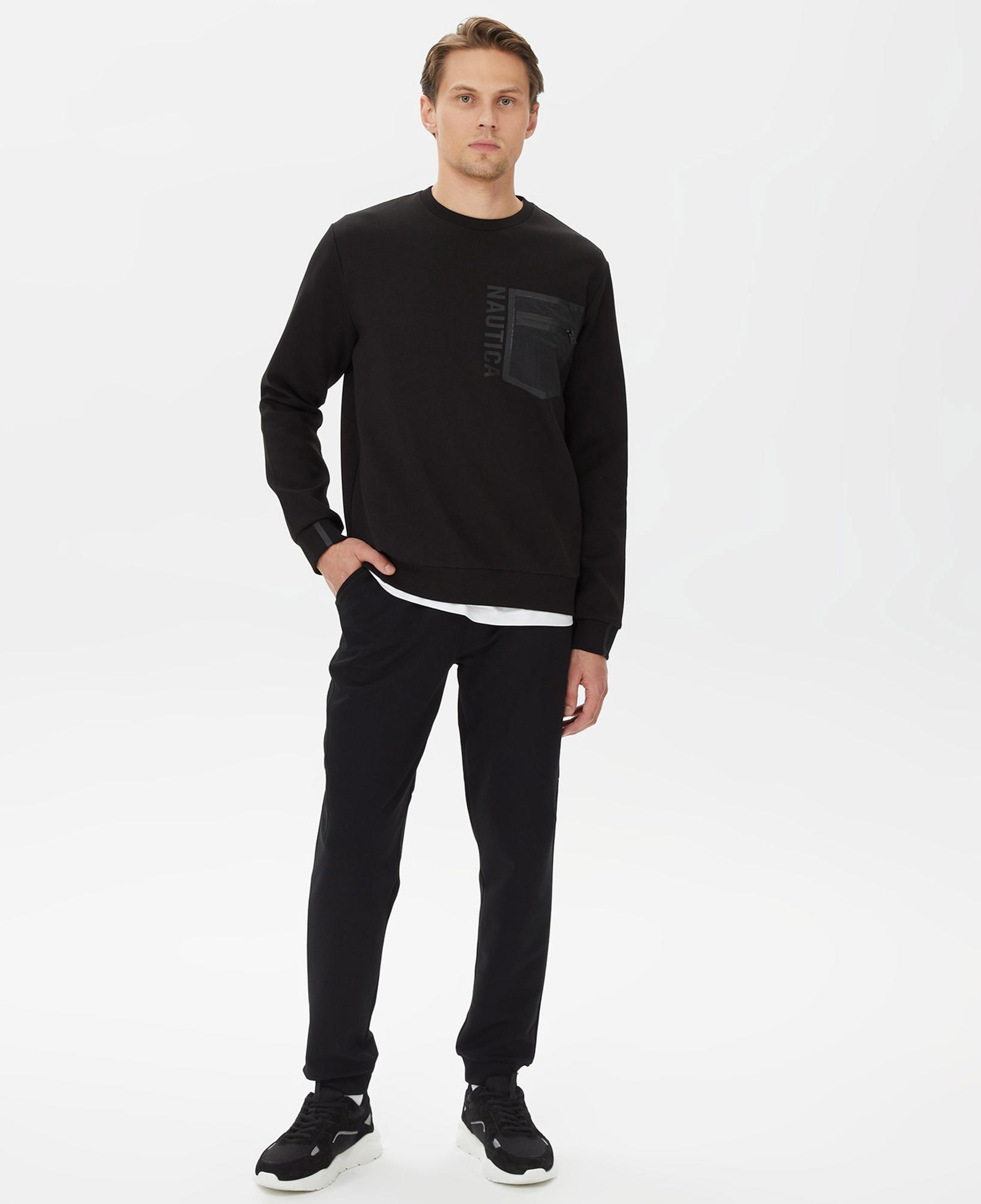 Nautica Erkek Siyah Standart Fit Eşofman Altı