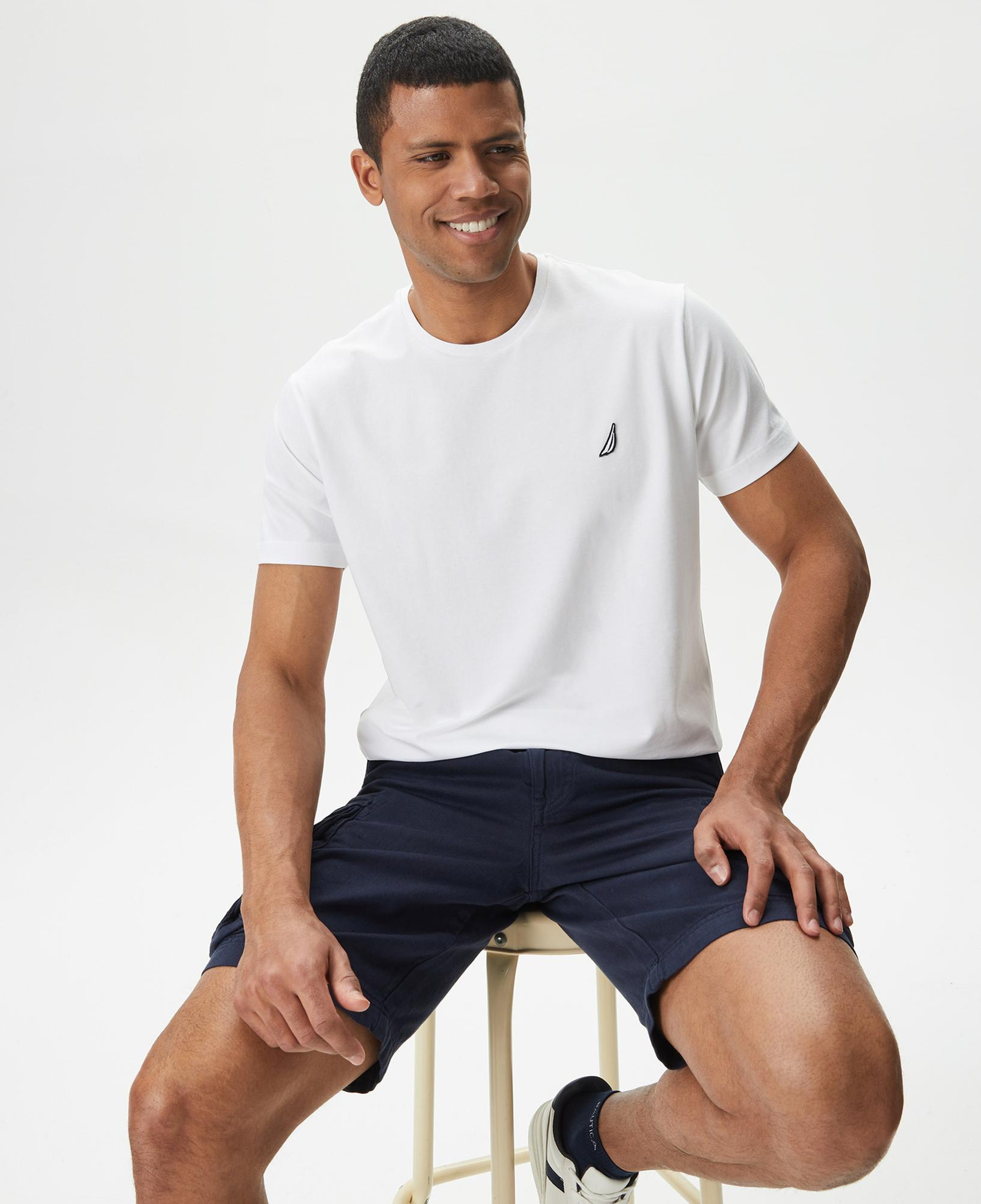 Nautica Erkek Beyaz Standart Fit T-Shirt