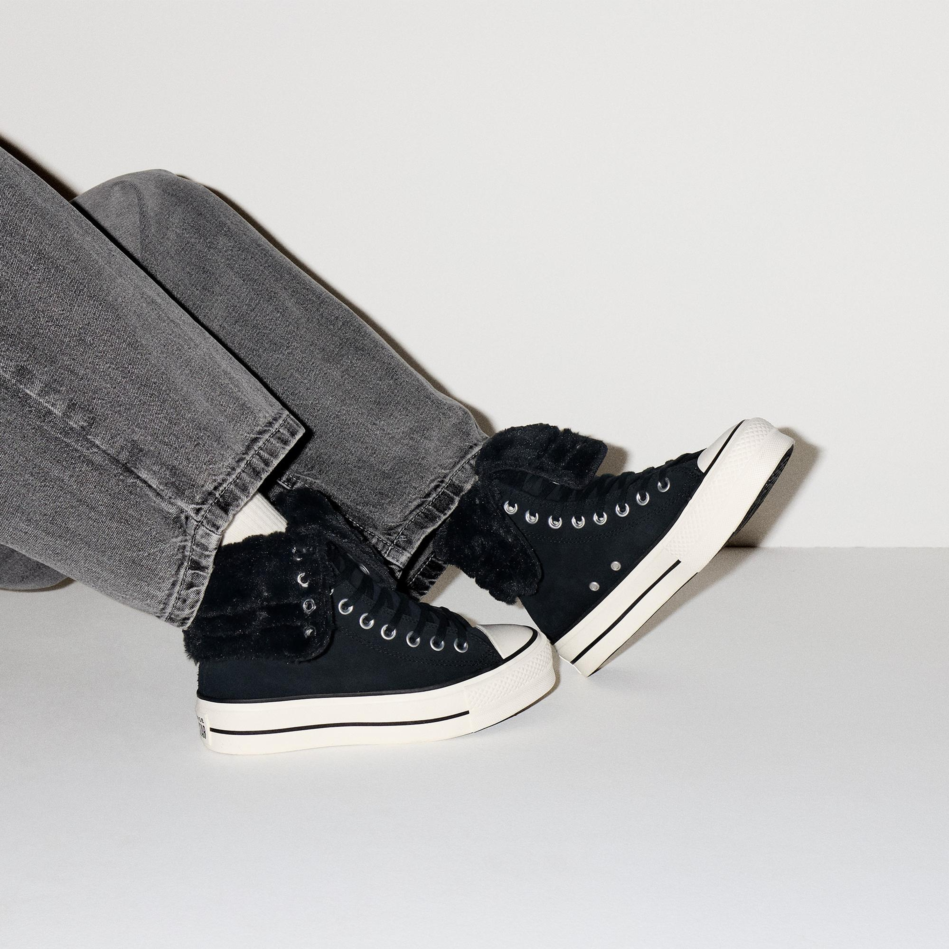 Converse Chuck Taylor All Star Fold Over Lift Kadın Siyah Sneaker