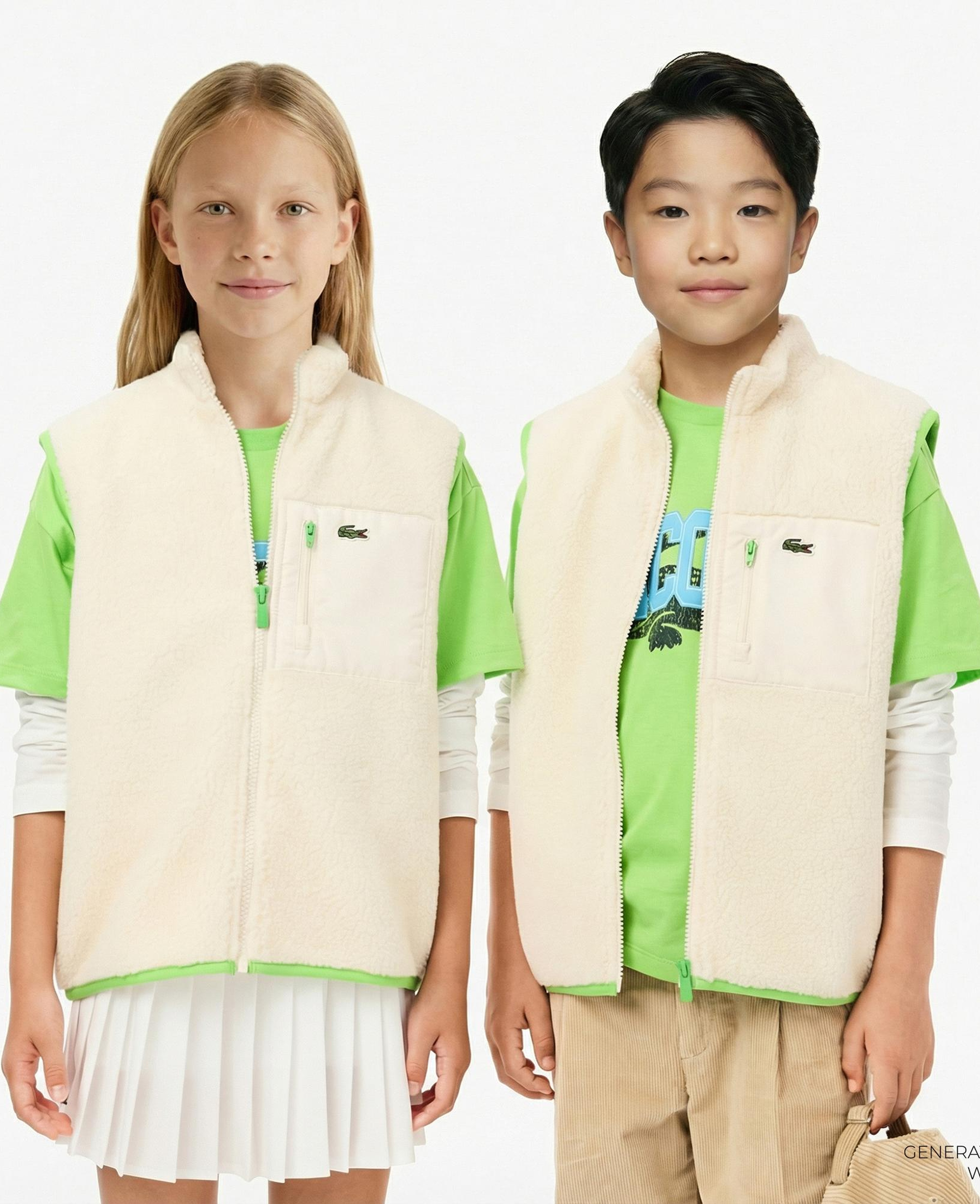 Lacoste Çocuk Dik Yaka Bej Yelek