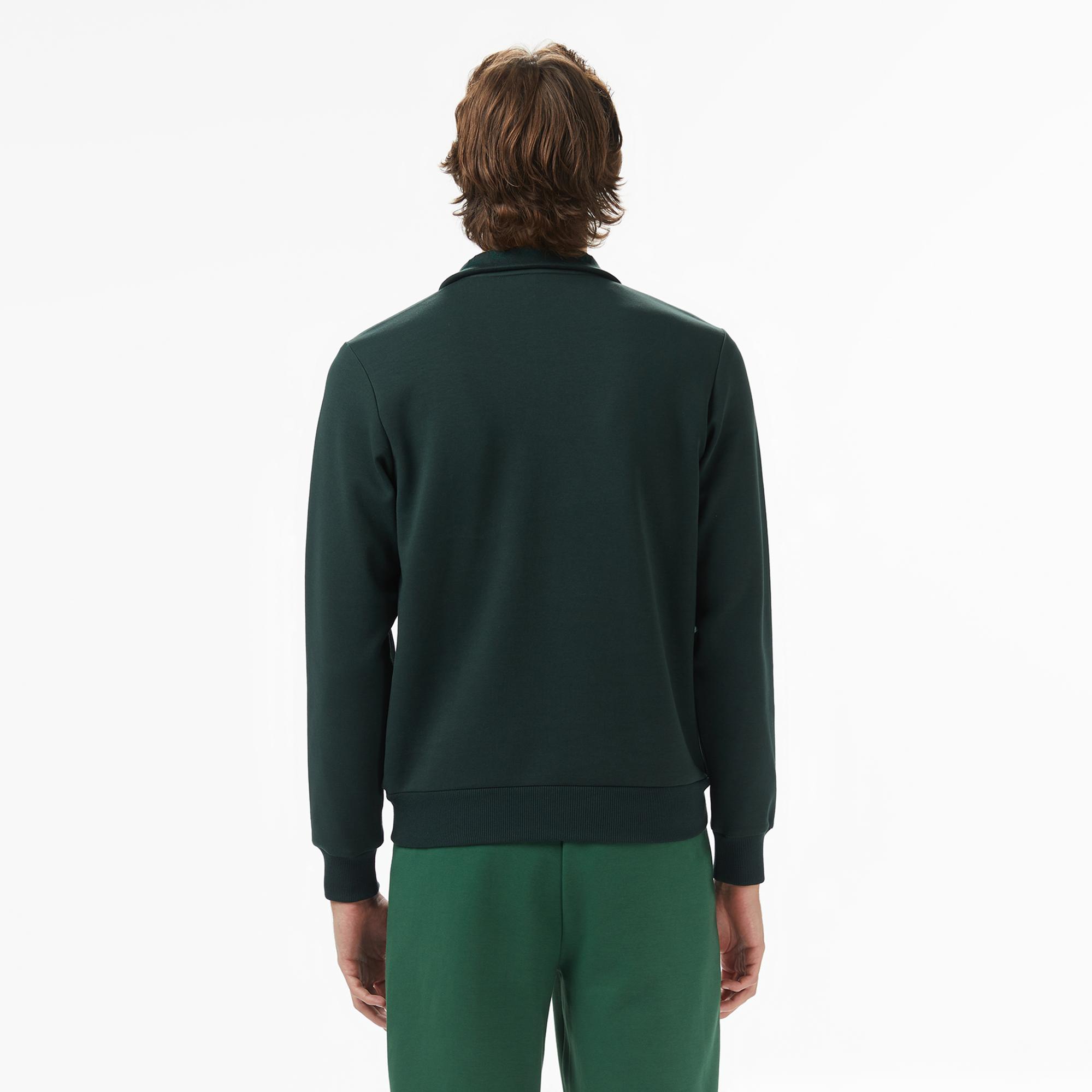 Lacoste Erkek Classic Fit Yarım Fermuarlı Yeşil Sweatshirt