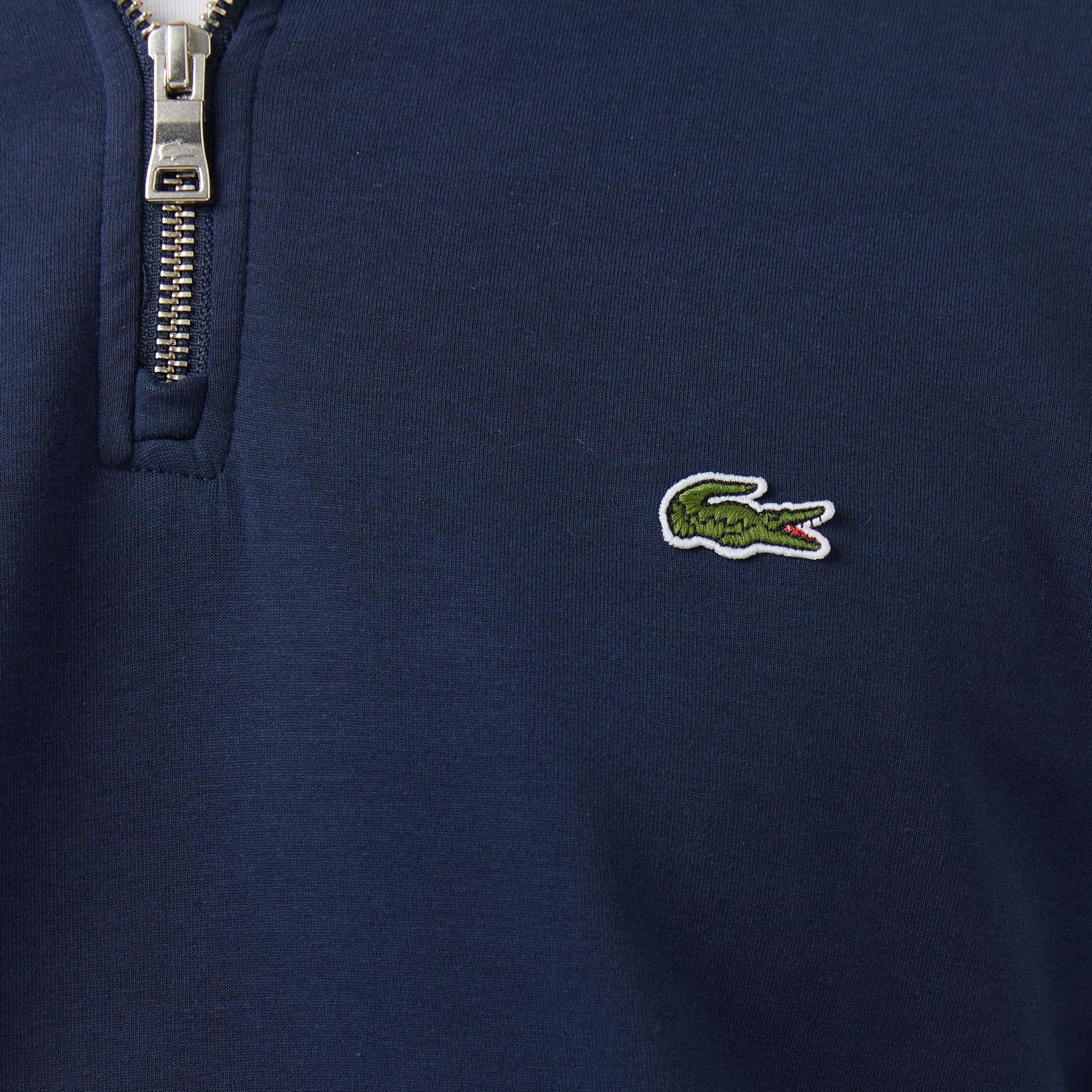 Lacoste Erkek Classic Fit Yarım Fermuarlı Lacivert Sweatshirt
