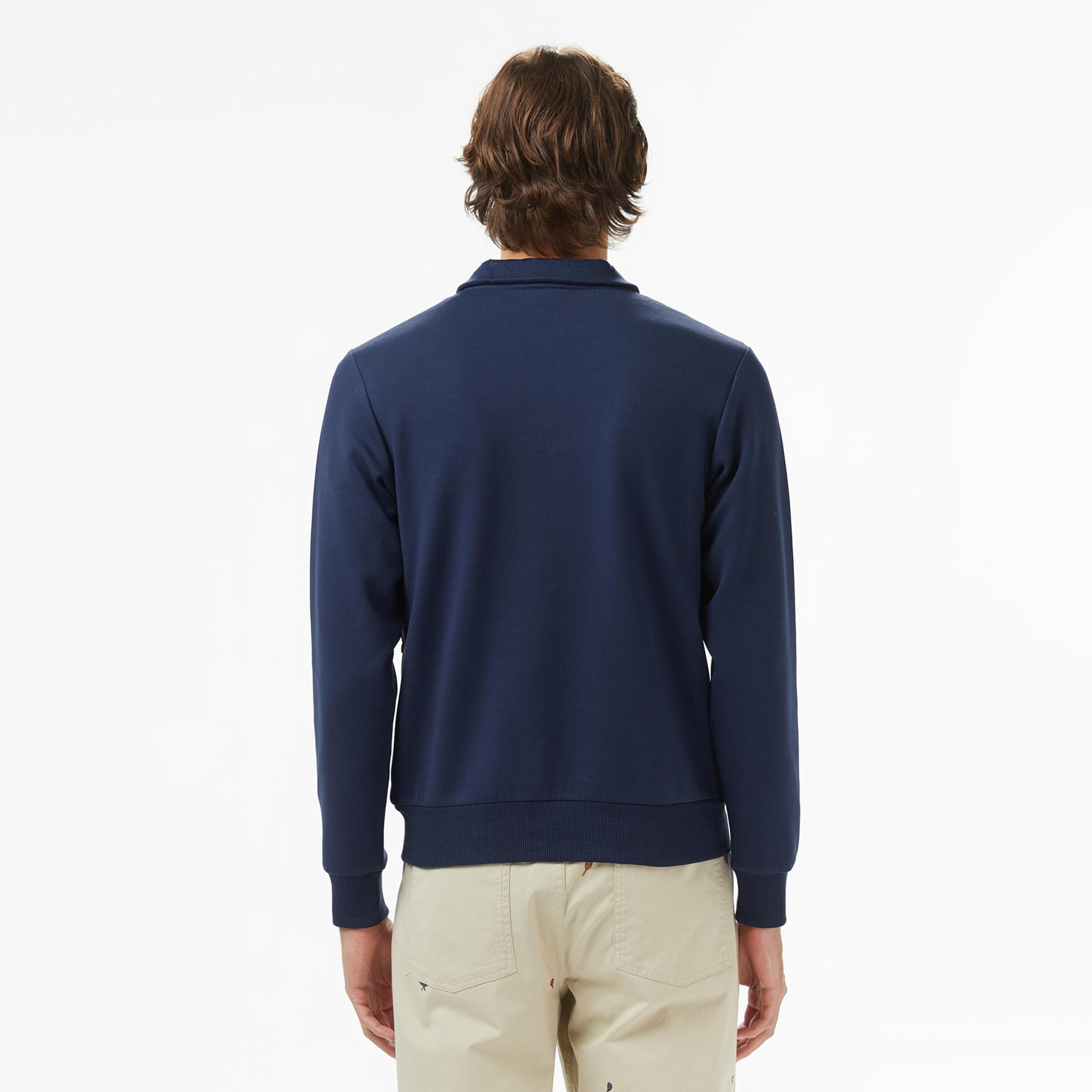 Lacoste Erkek Classic Fit Yarım Fermuarlı Lacivert Sweatshirt