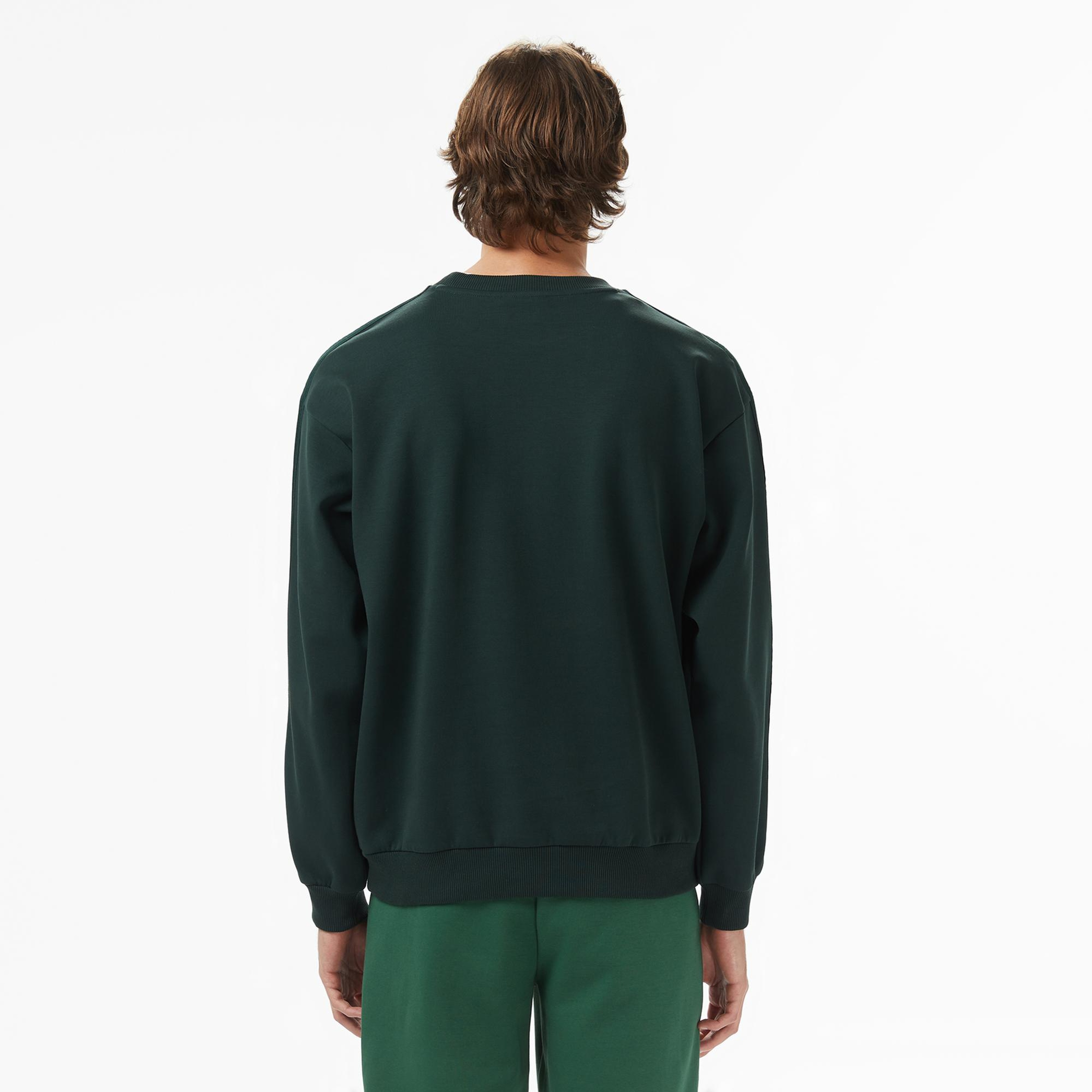 Lacoste Erkek Relaxed Fit Bisiklet Yaka Koyu Yeşil Sweatshirt