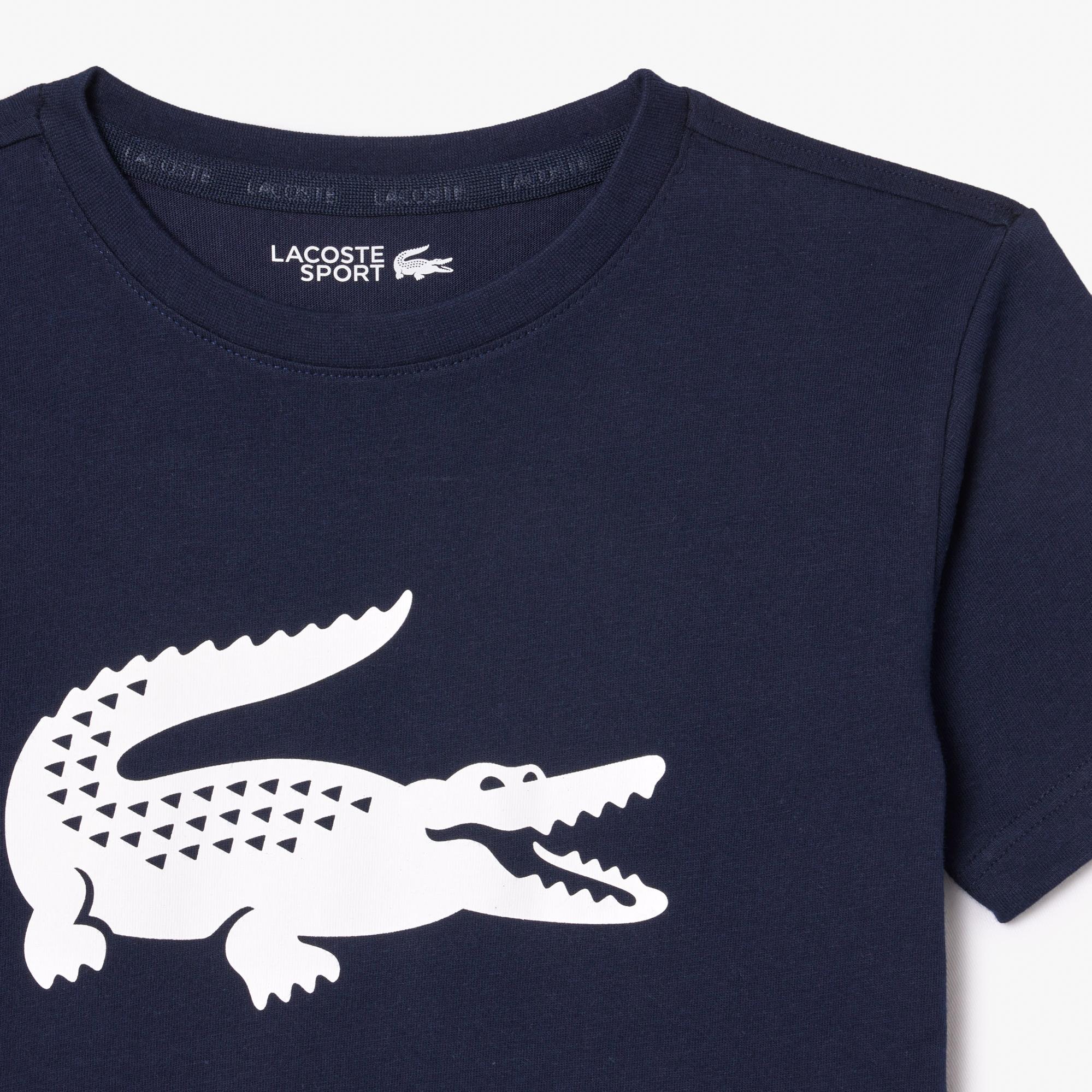 Lacoste Erkek Çocuk Bisiklet Yaka Baskılı Lacivert T-Shirt