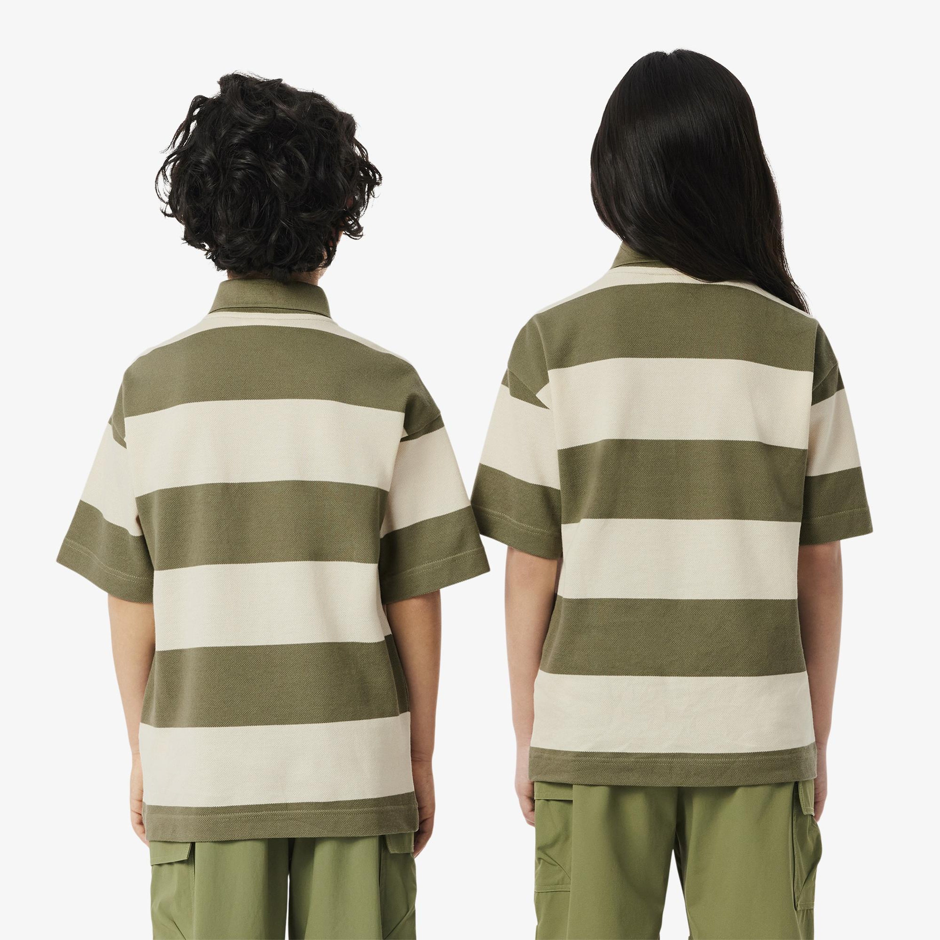 Lacoste Çocuk Çizgili Beyaz Polo