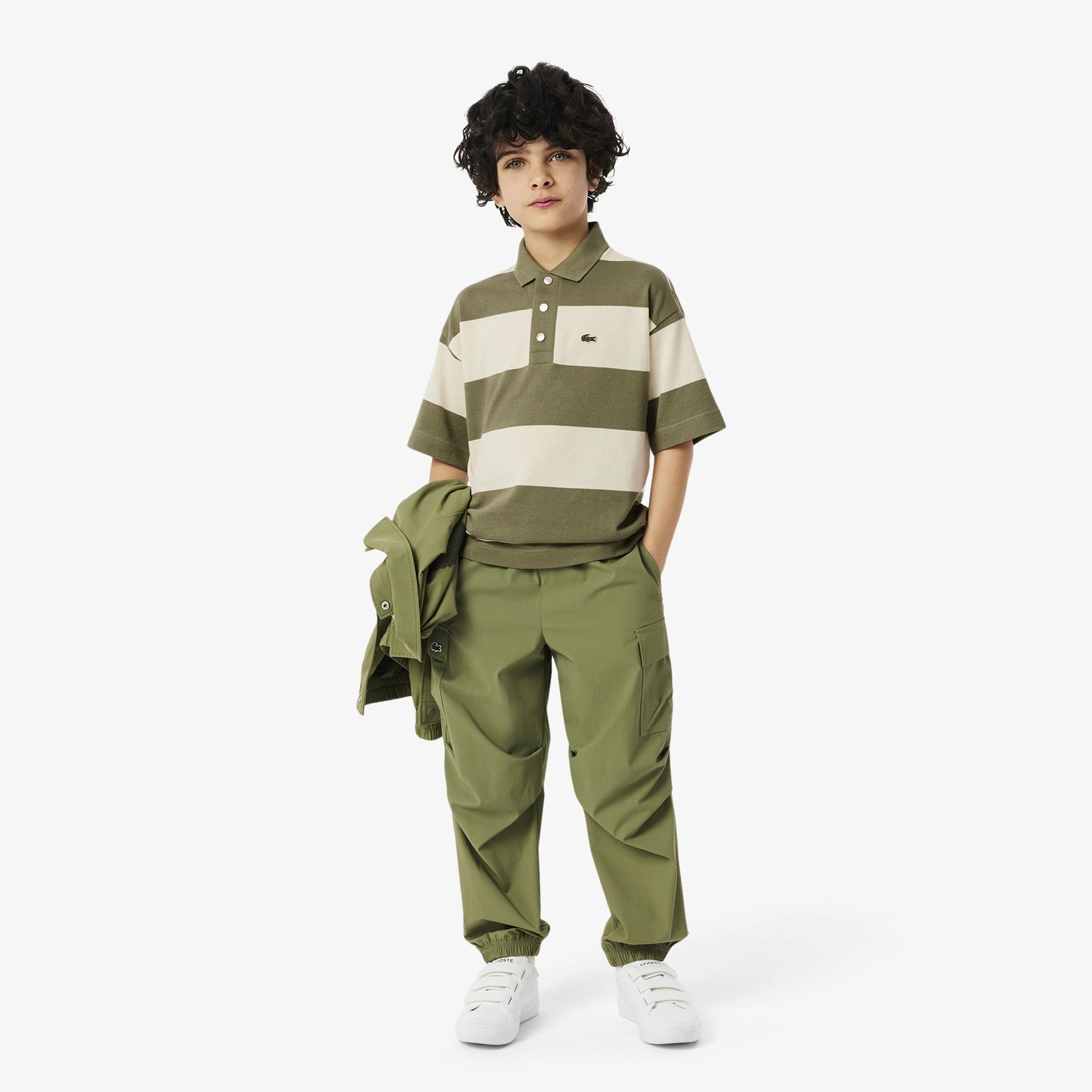 Lacoste Çocuk Çizgili Beyaz Polo