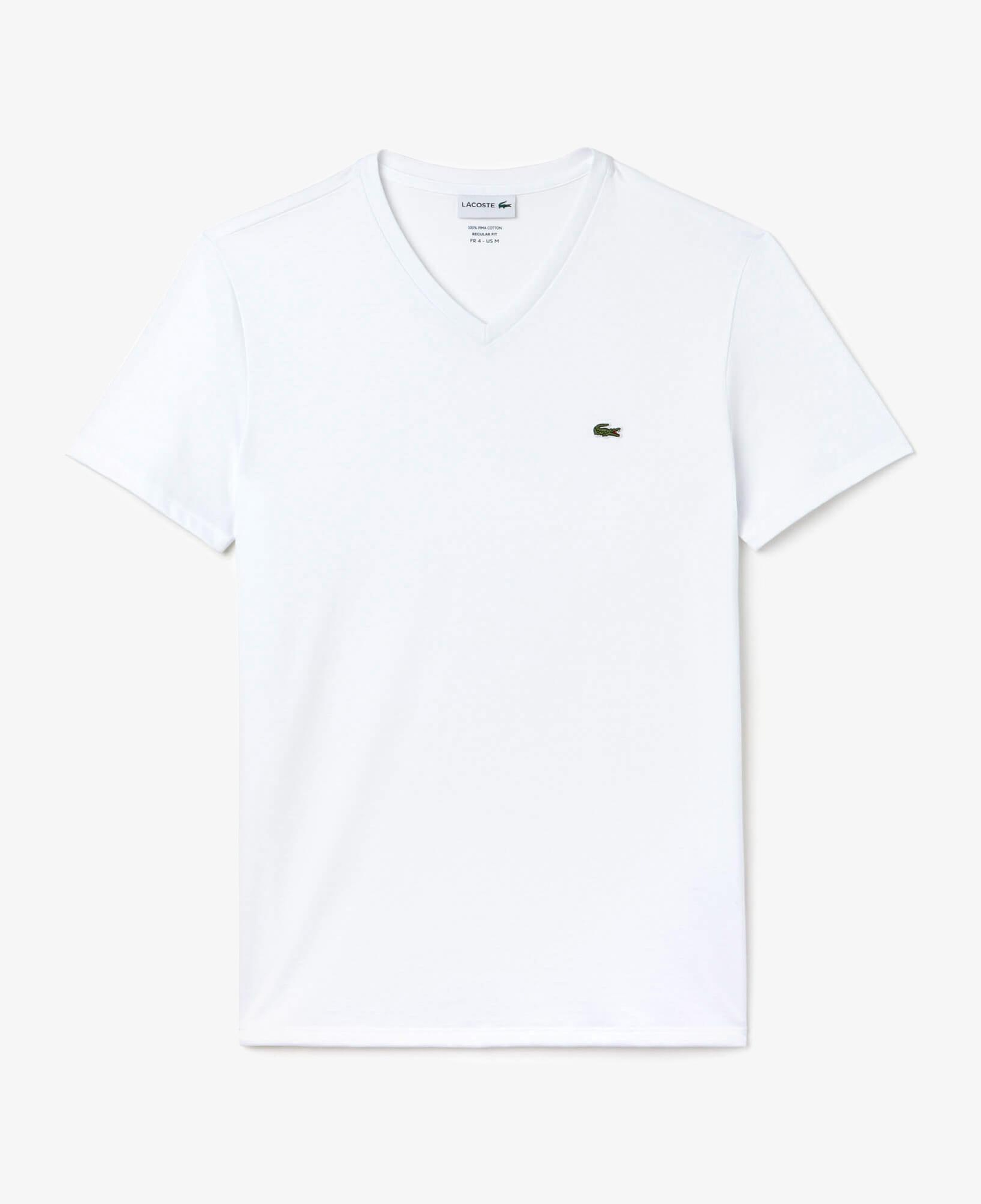 Lacoste Erkek Slim Fit V Yaka Beyaz T-Shirt
