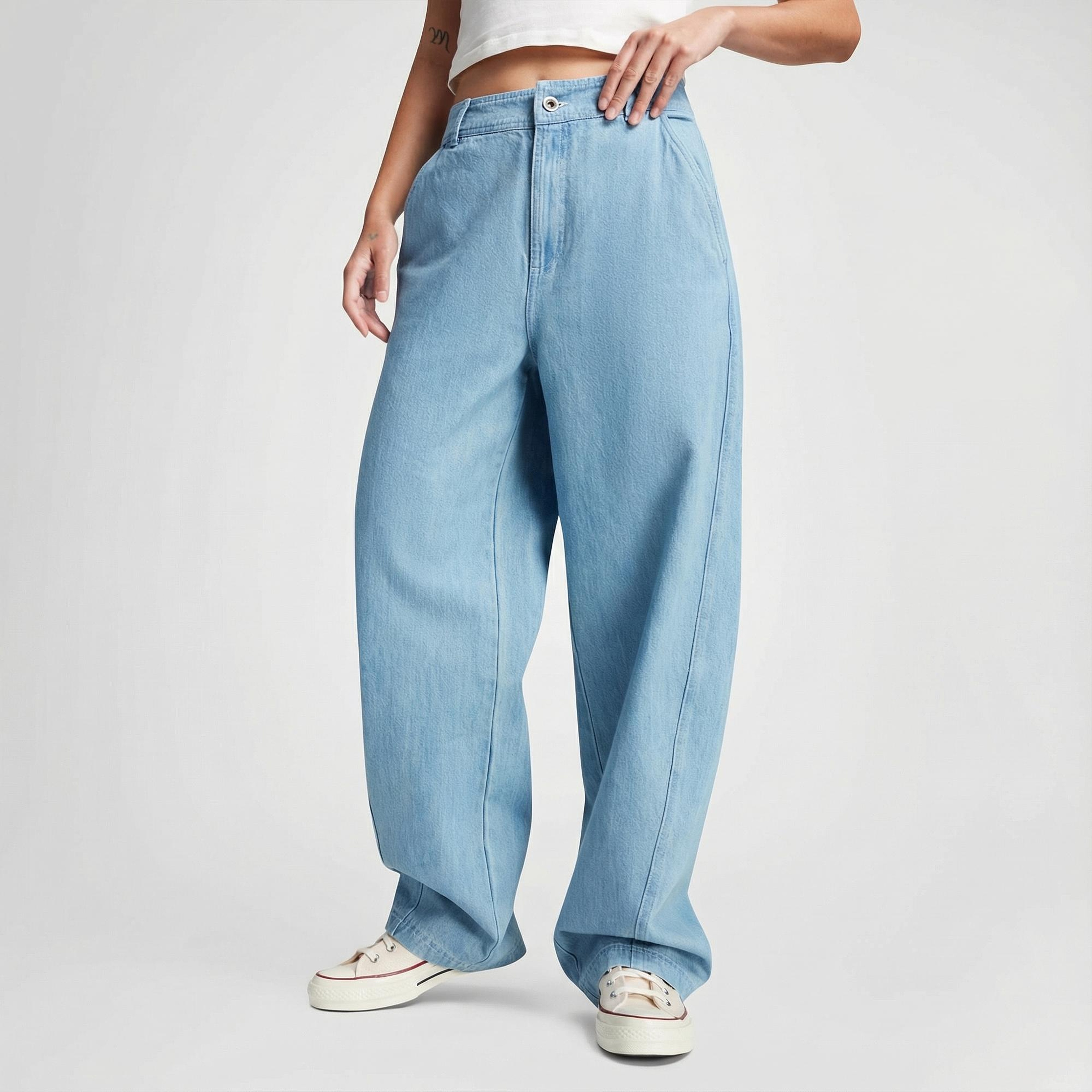 Converse Woven Denim Barrel Kadın Mavi Pantolon