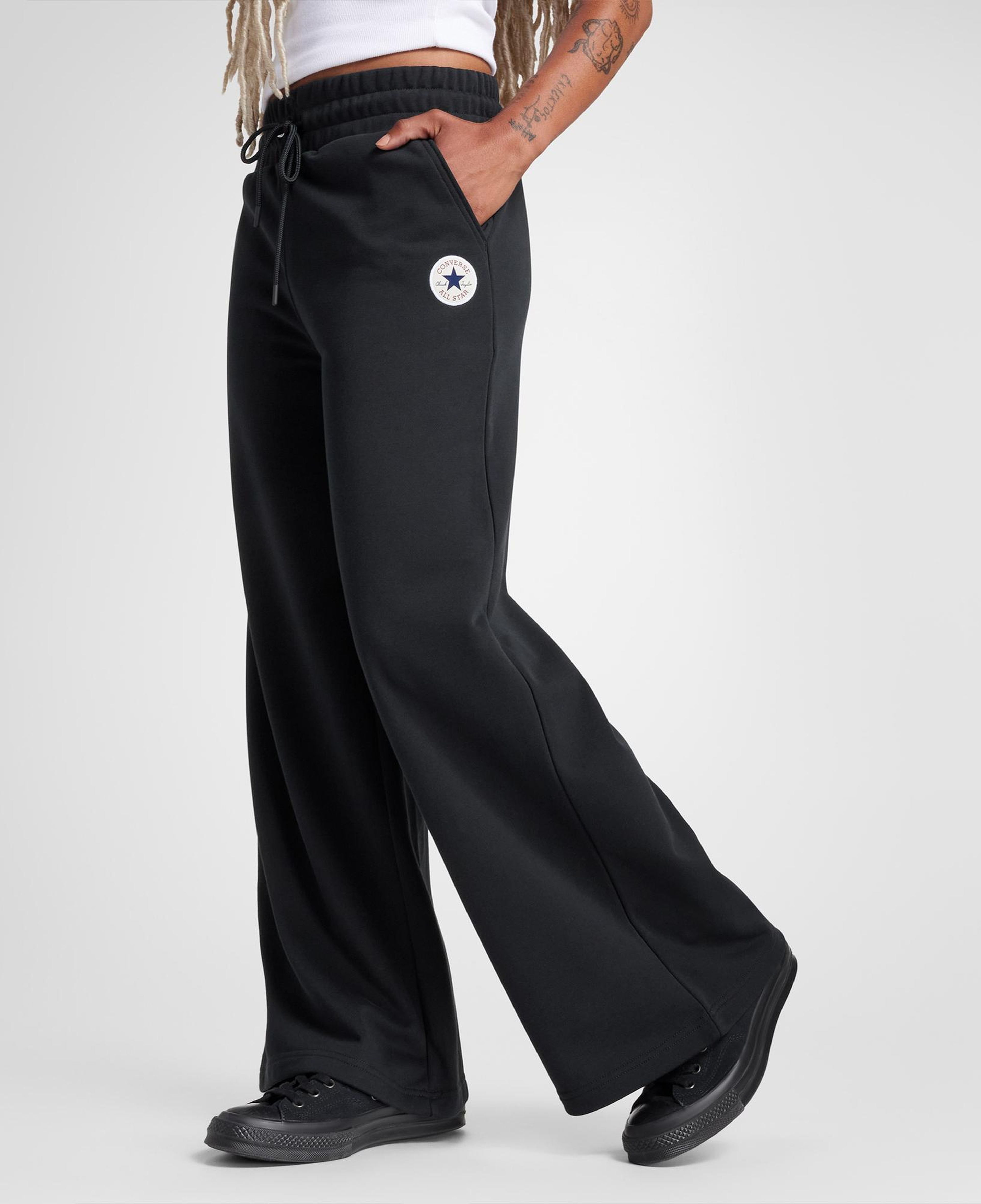 Converse Kadın Loose Fit Siyah Eşofman Altı