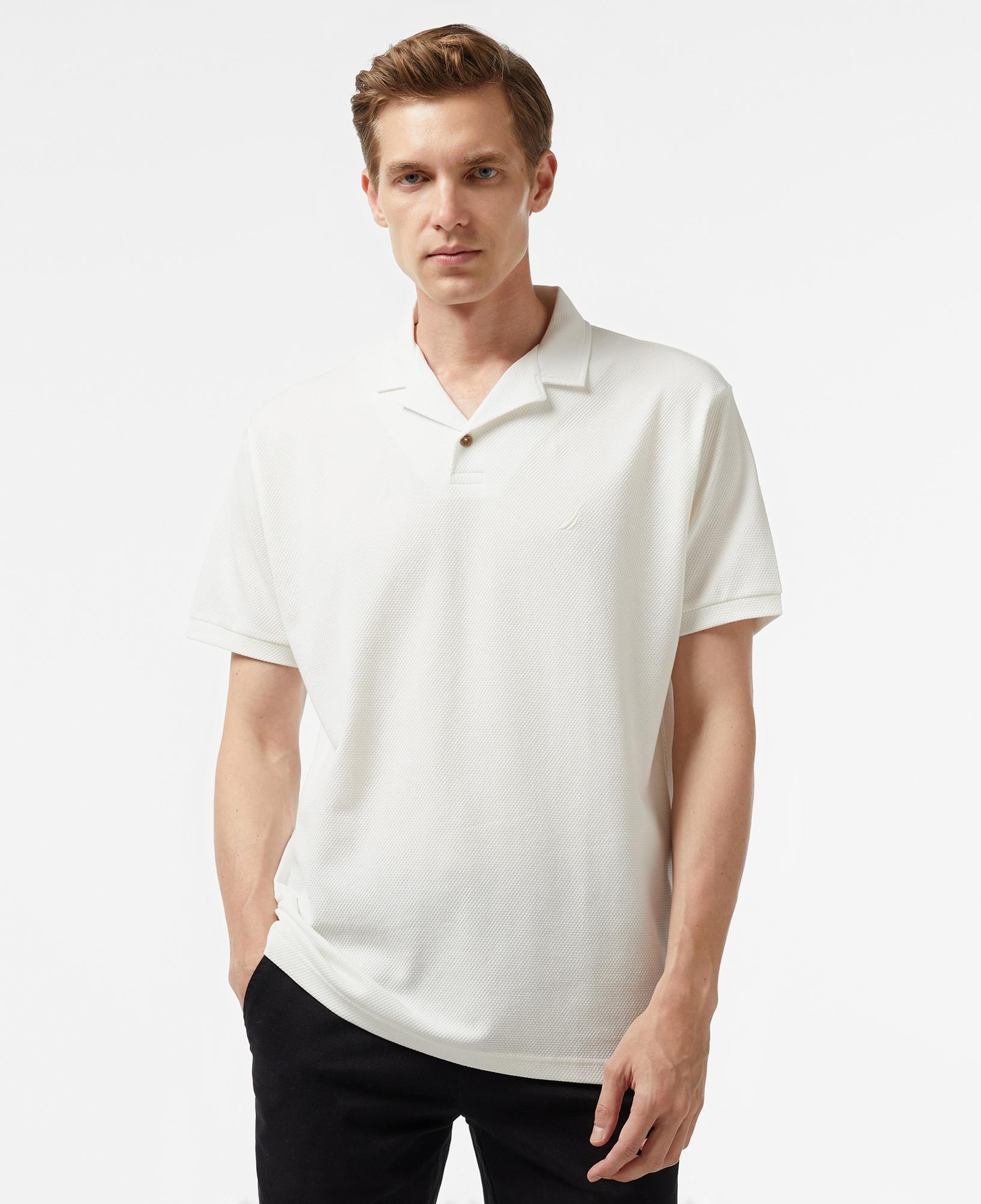 Nautica Erkek Kırık Beyaz Classic Fit Polo Yaka T-Shirt