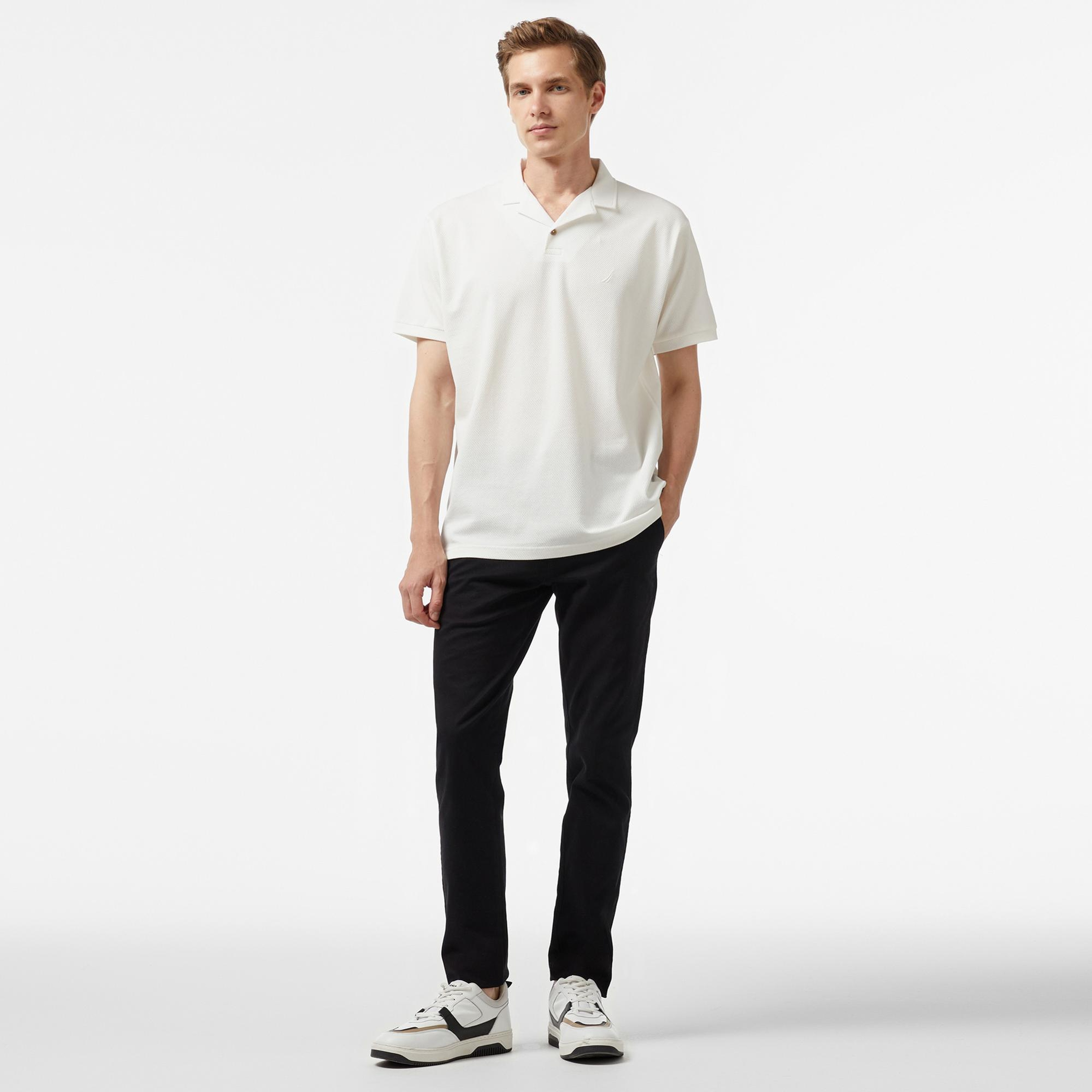 Nautica Erkek Kırık Beyaz Classic Fit Polo Yaka T-Shirt