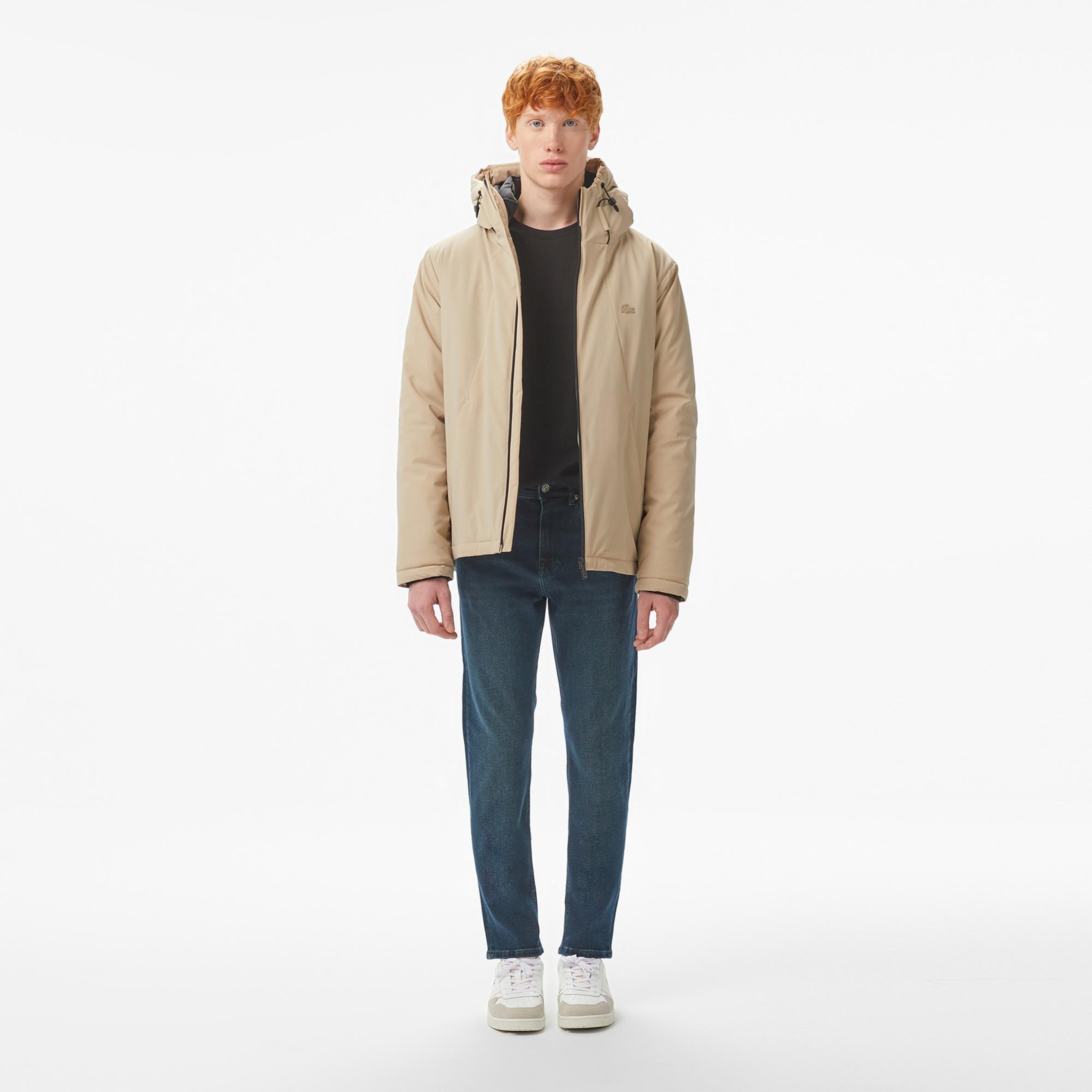 Lacoste Erkek Kapüşonlu Bej Mont