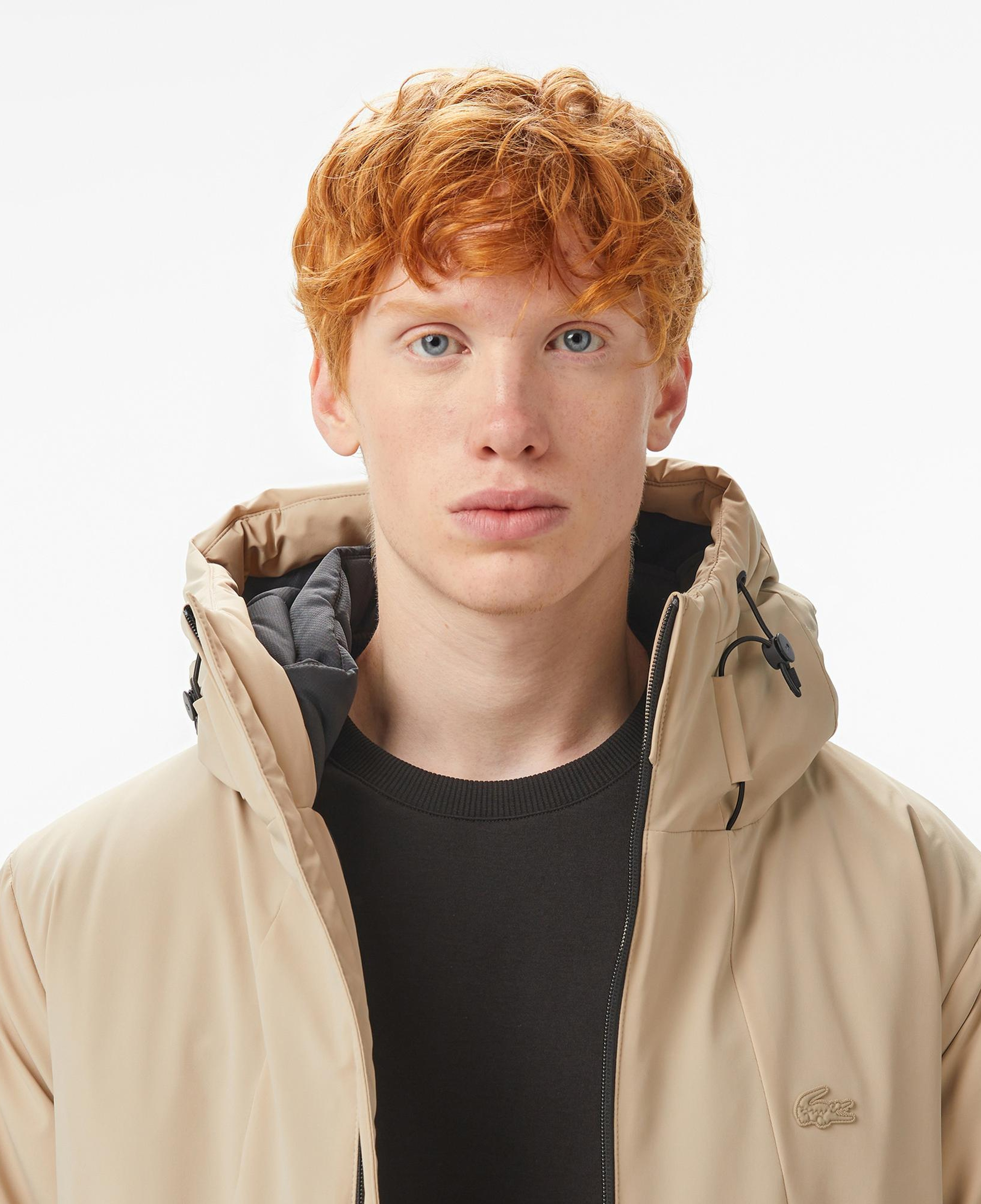 Lacoste Erkek Kapüşonlu Bej Mont