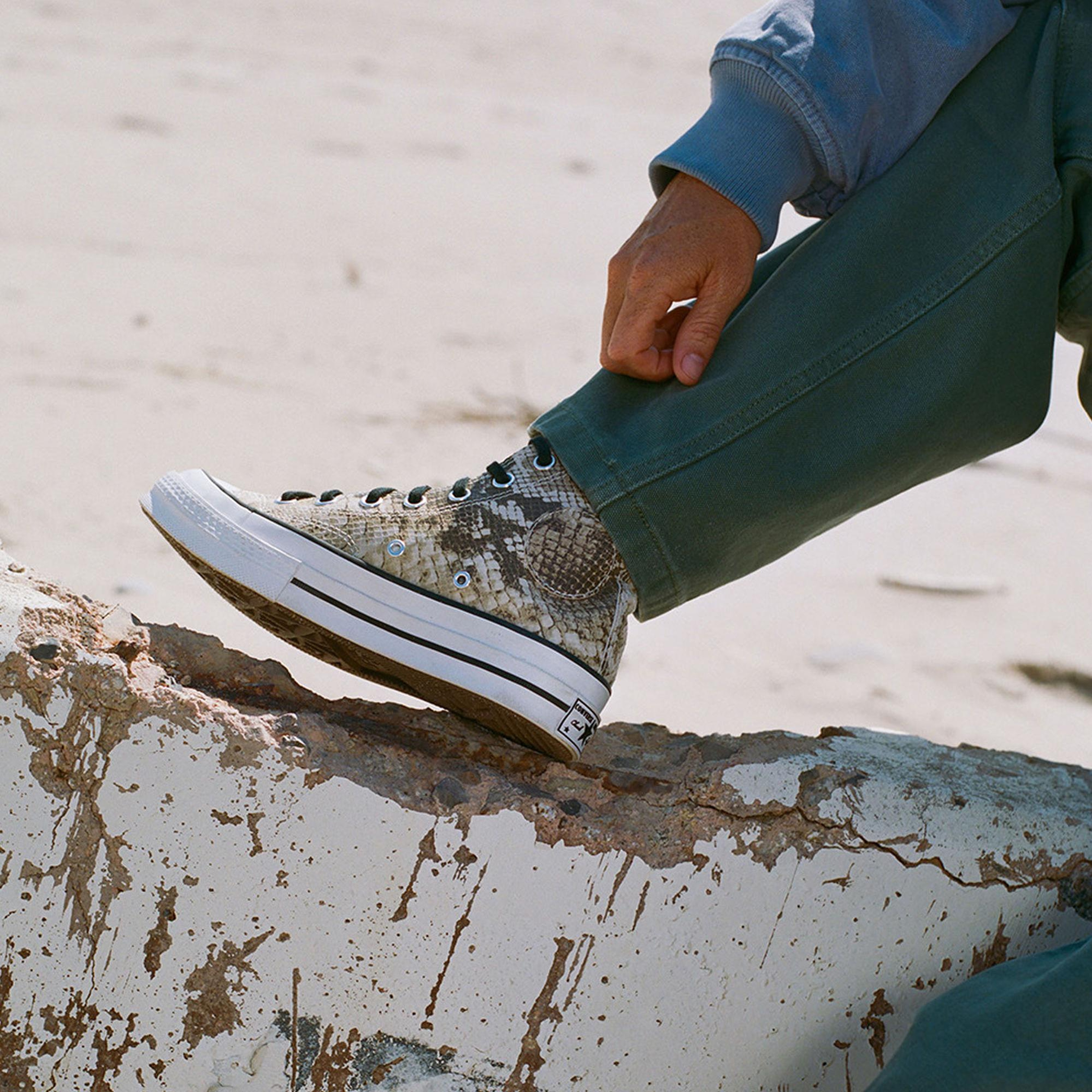 Converse x Stüssy Chuck 70 Unisex Bej Deri Sneaker