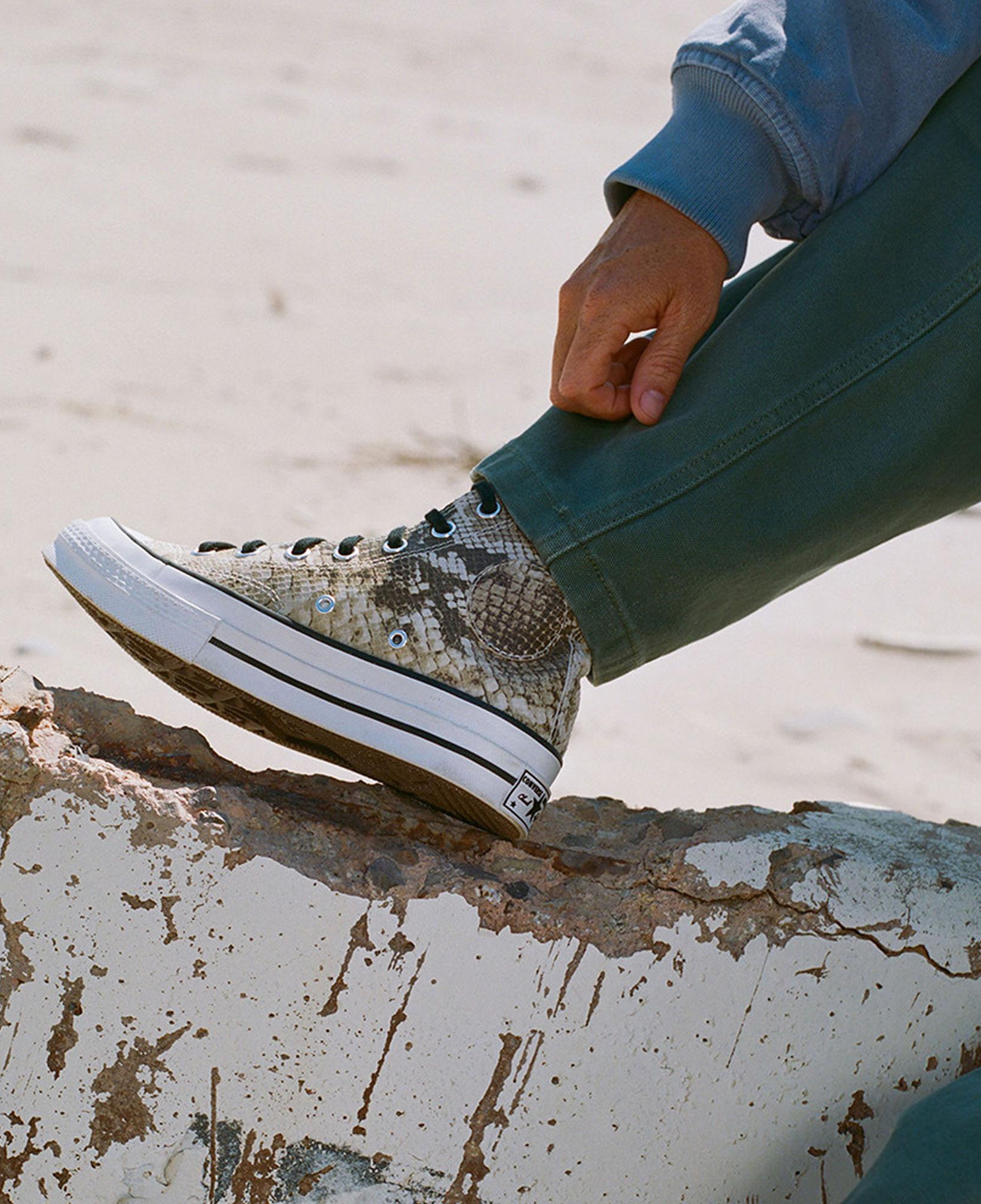 Converse x Stüssy Chuck 70 Unisex Bej Deri Sneaker