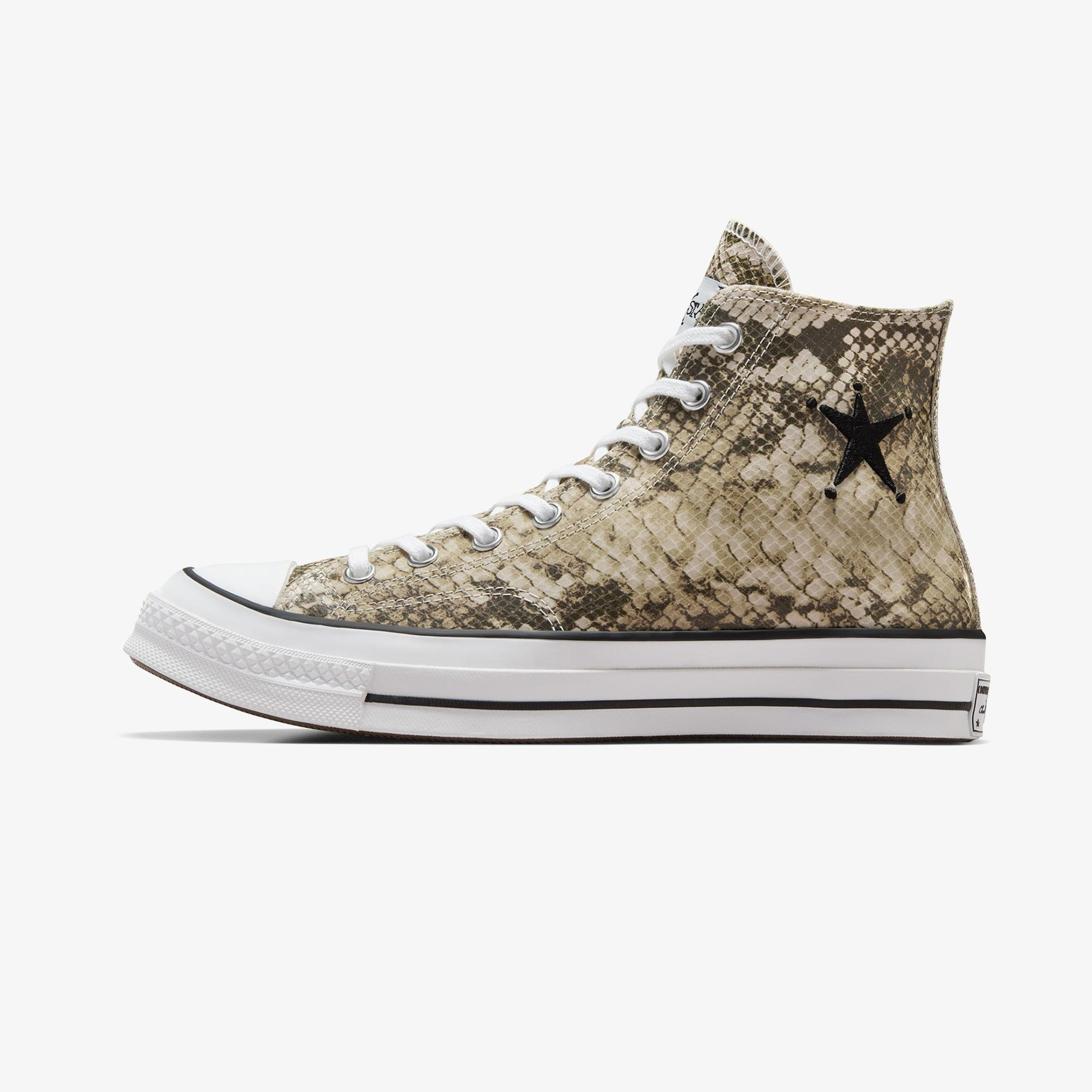 Converse x Stüssy Chuck 70 Unisex Bej Deri Sneaker