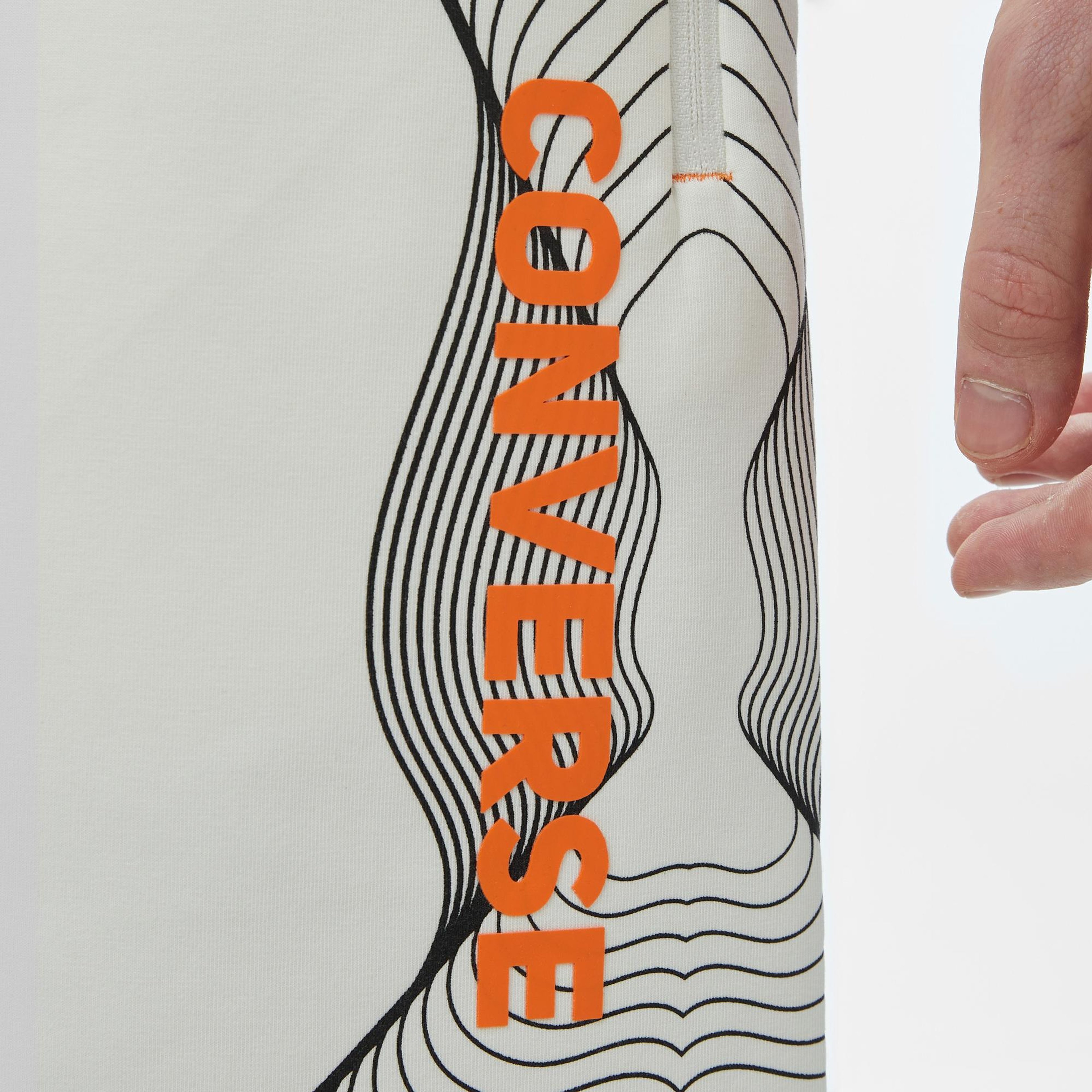 Converse Baskılı Erkek Oversize Fit Beyaz Şort