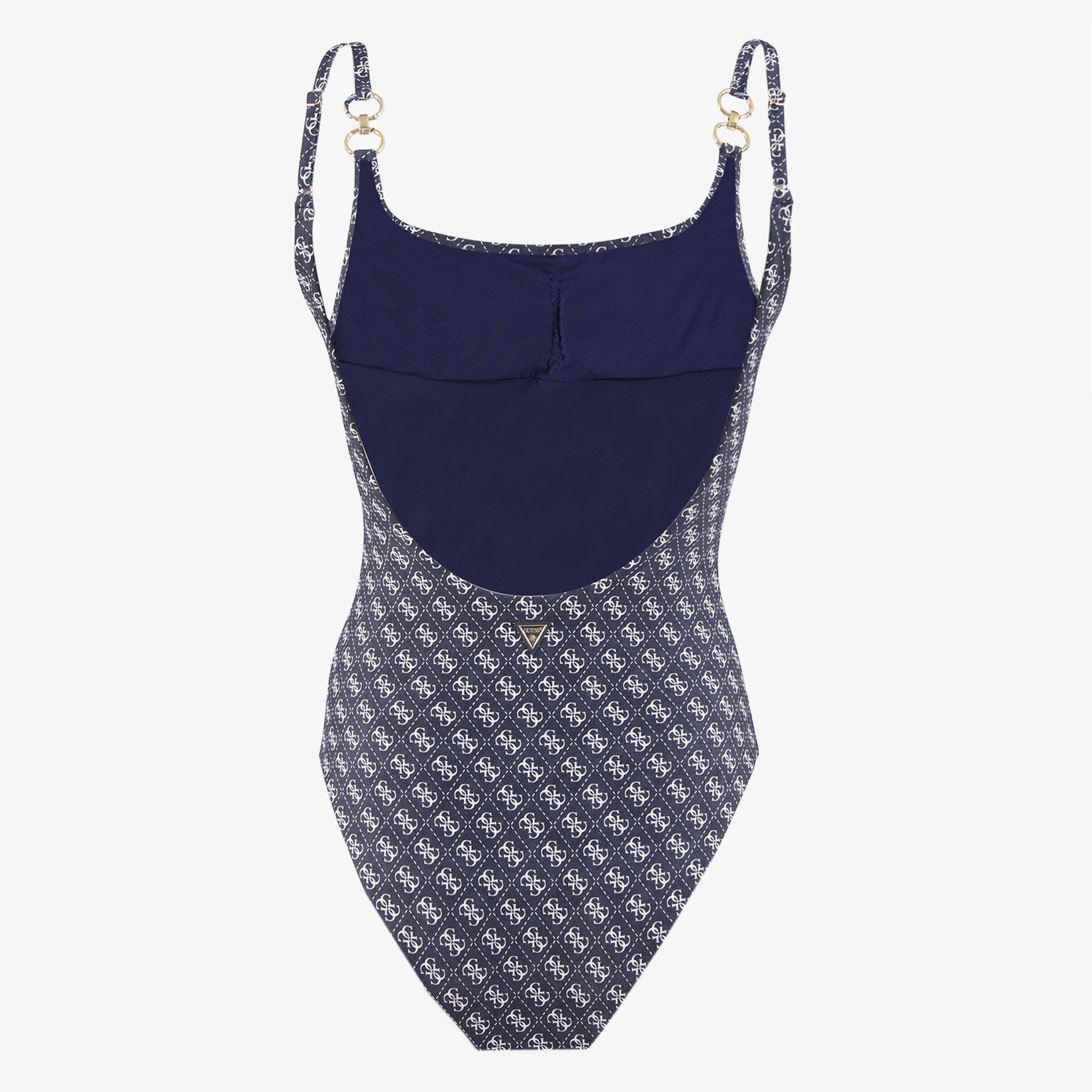 Guess One Piece Printed Kadın Mavi Mayo