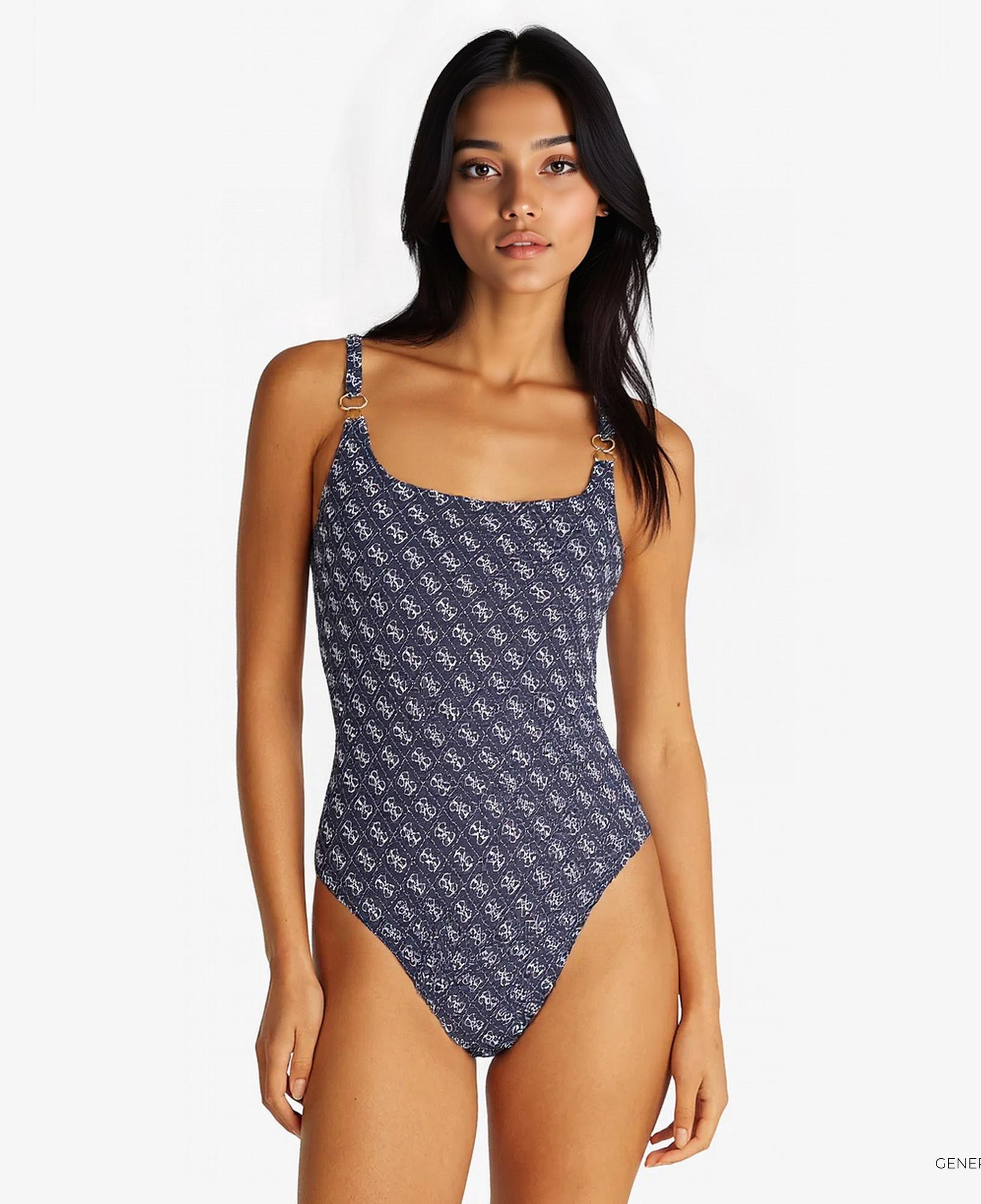 Guess One Piece Printed Kadın Mavi Mayo