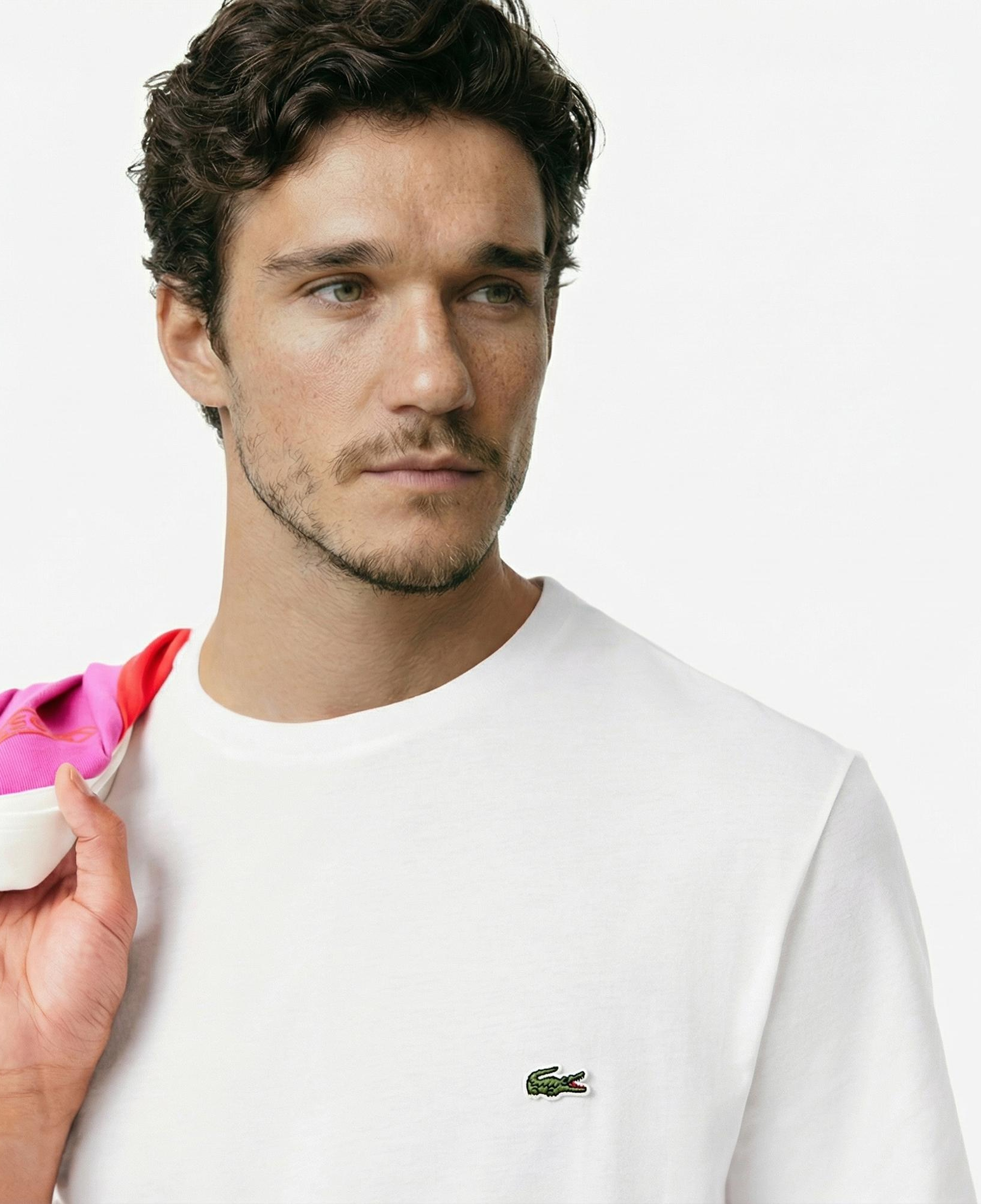 Lacoste Erkek Regular Fit Bisiklet Yaka Beyaz T-Shirt