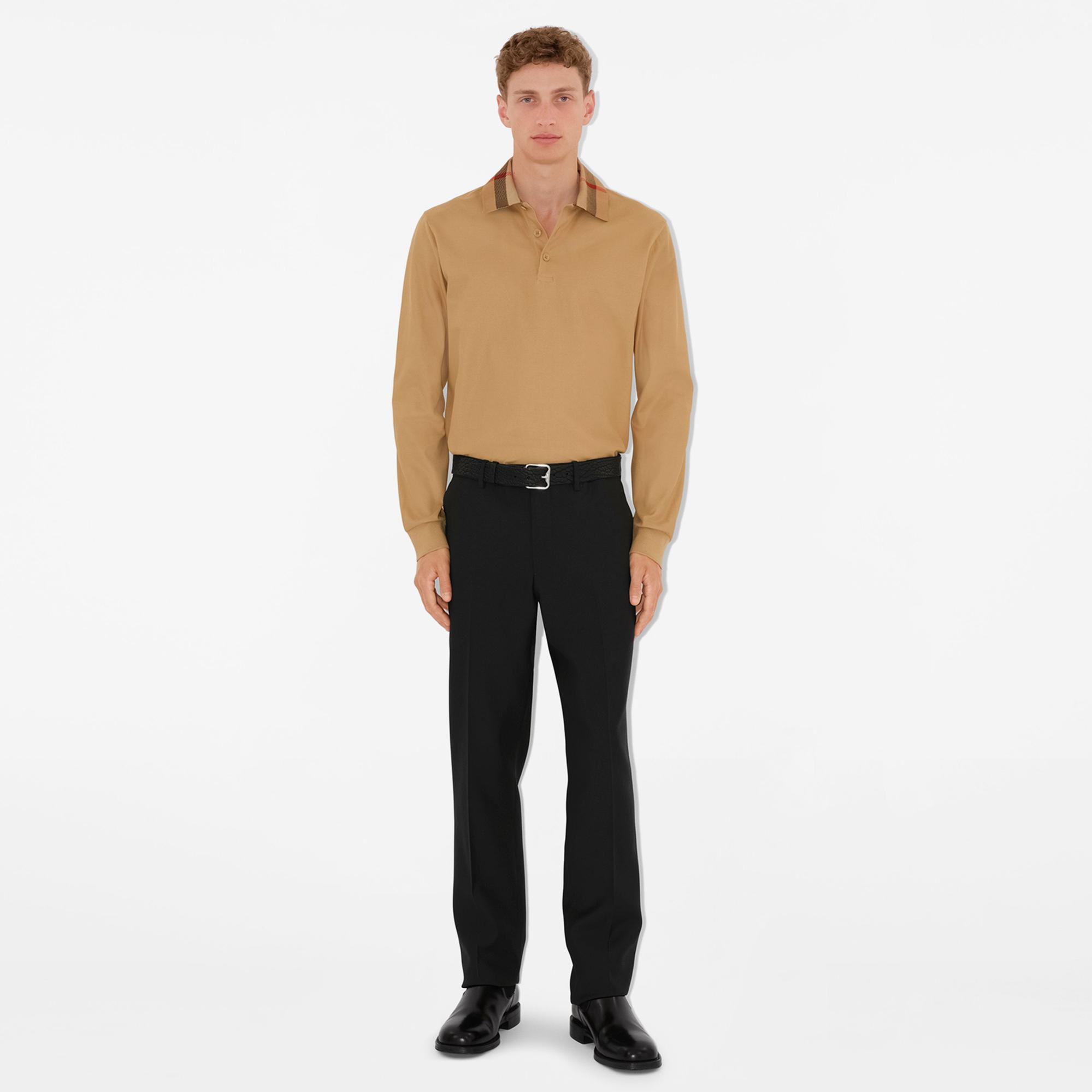 Burberry Pamuklu Erkek Bej Polo