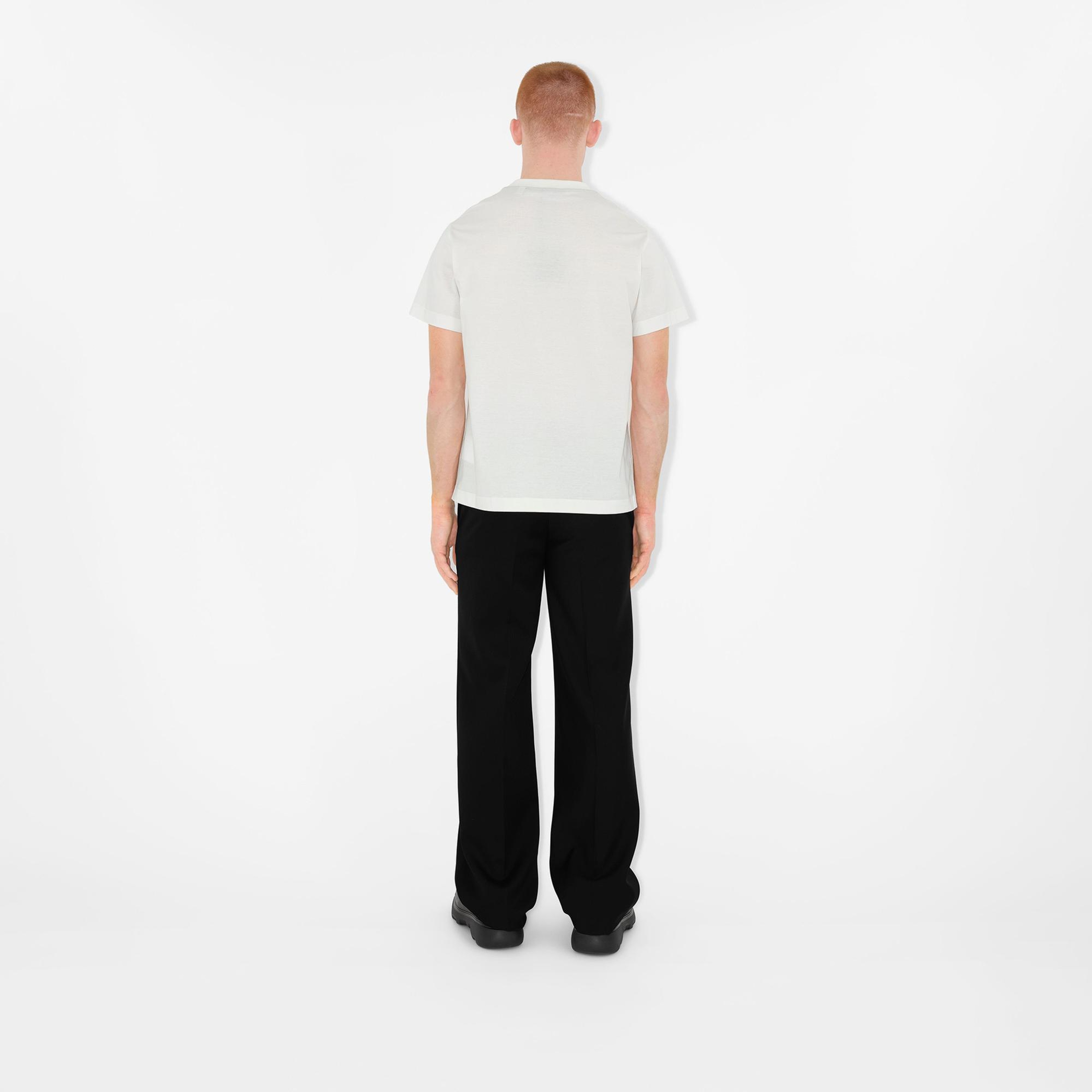 Burberry Pamuklu Erkek Beyaz T-Shirt