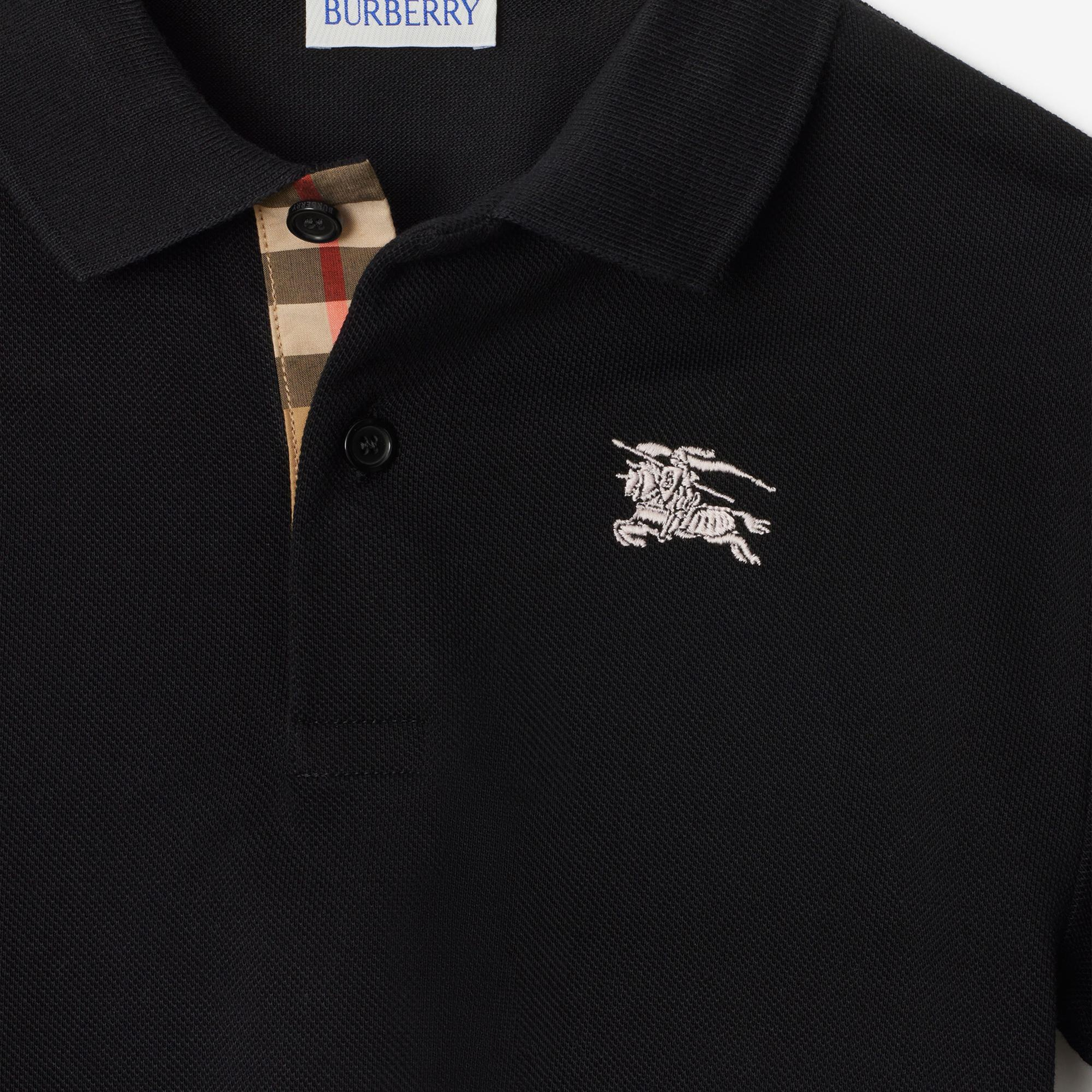 Burberry Johane Cotton Çocuk Siyah Polo