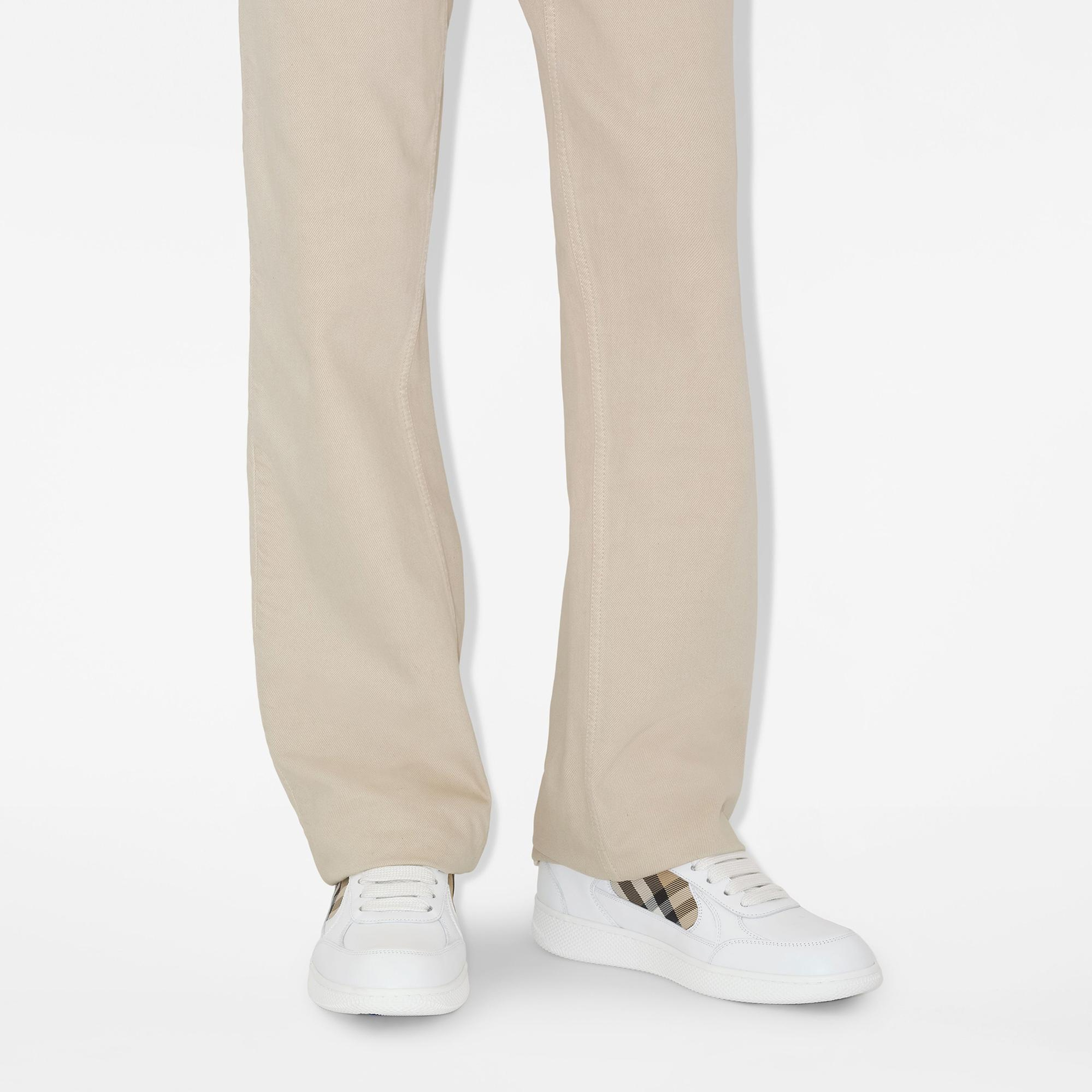 Burberry Mix Leather And Terrace Kadın Beyaz Sneaker