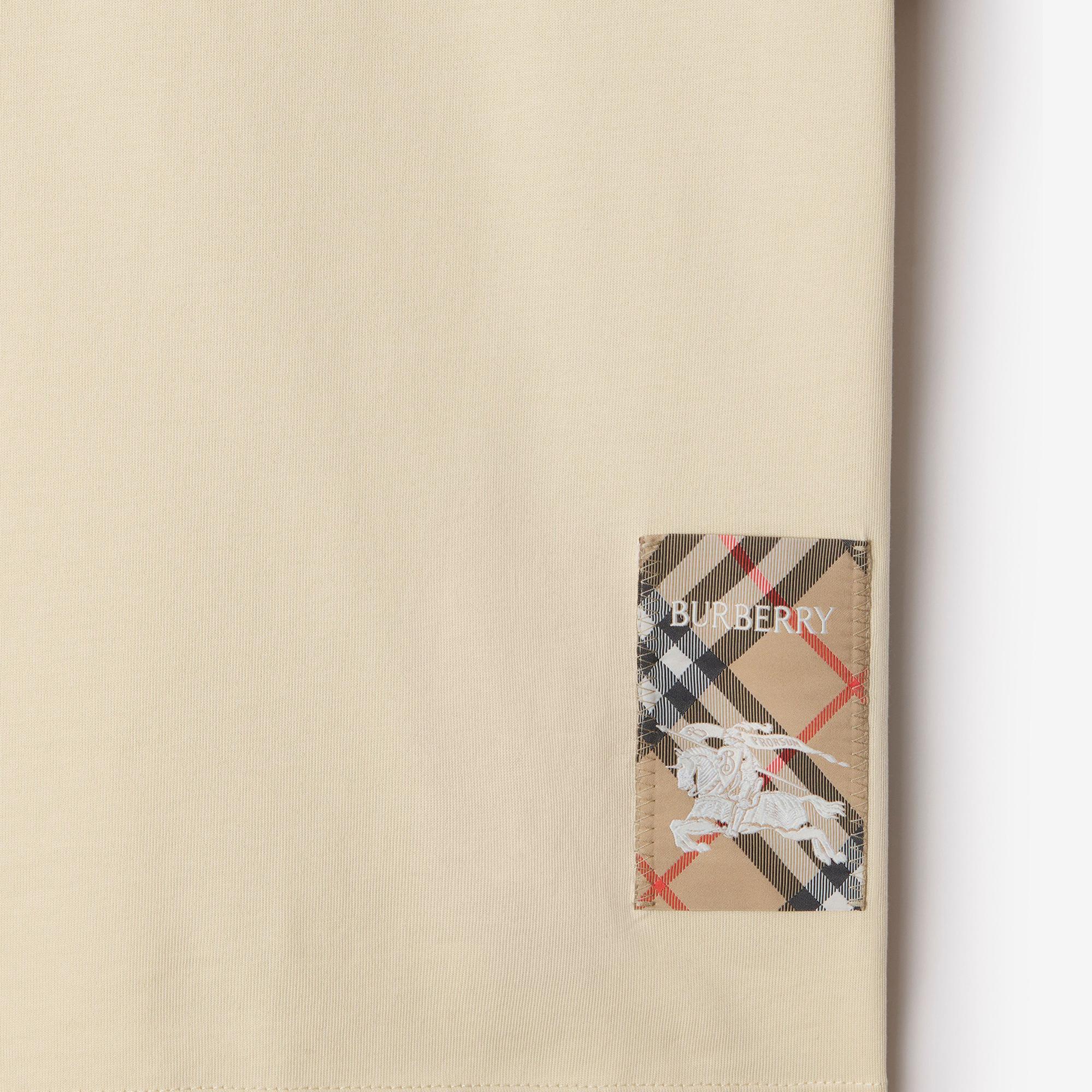 Burberry For Label Cotton Kadın Krem T-Shirt