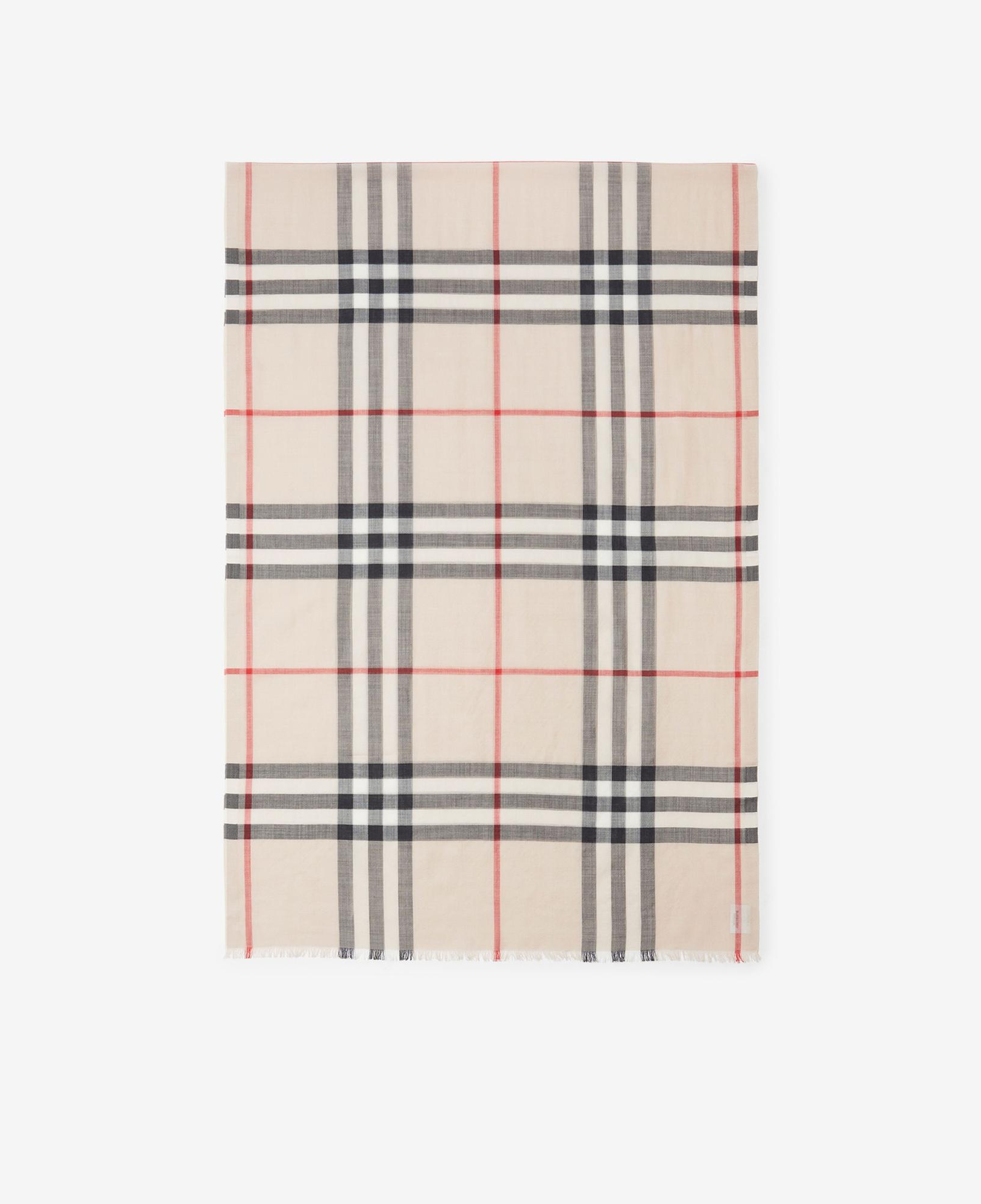 Burberry Gauze Wool Silk Kadın Krem Atkı