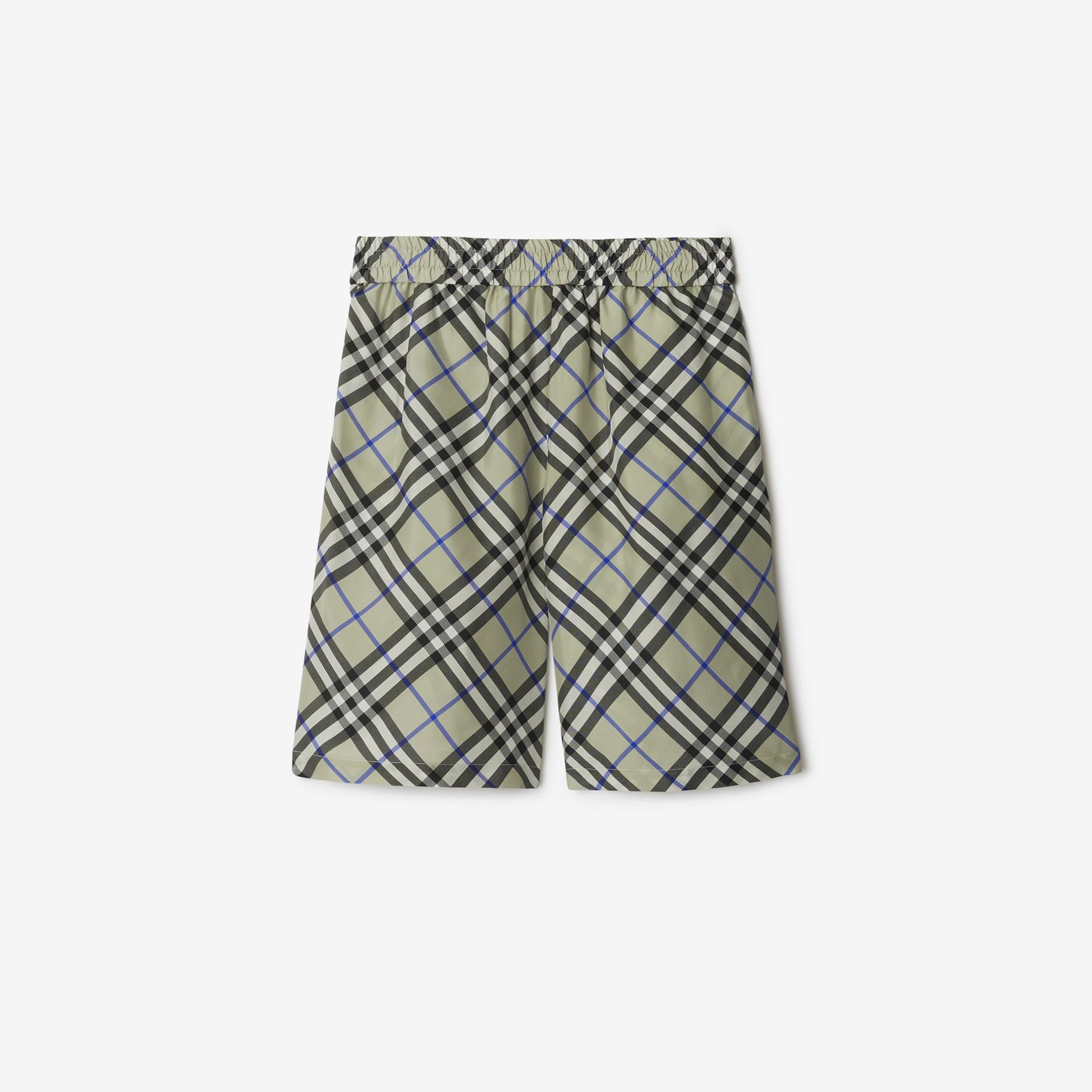 Burberry Check İpek Erkek Krem Rengi Şort