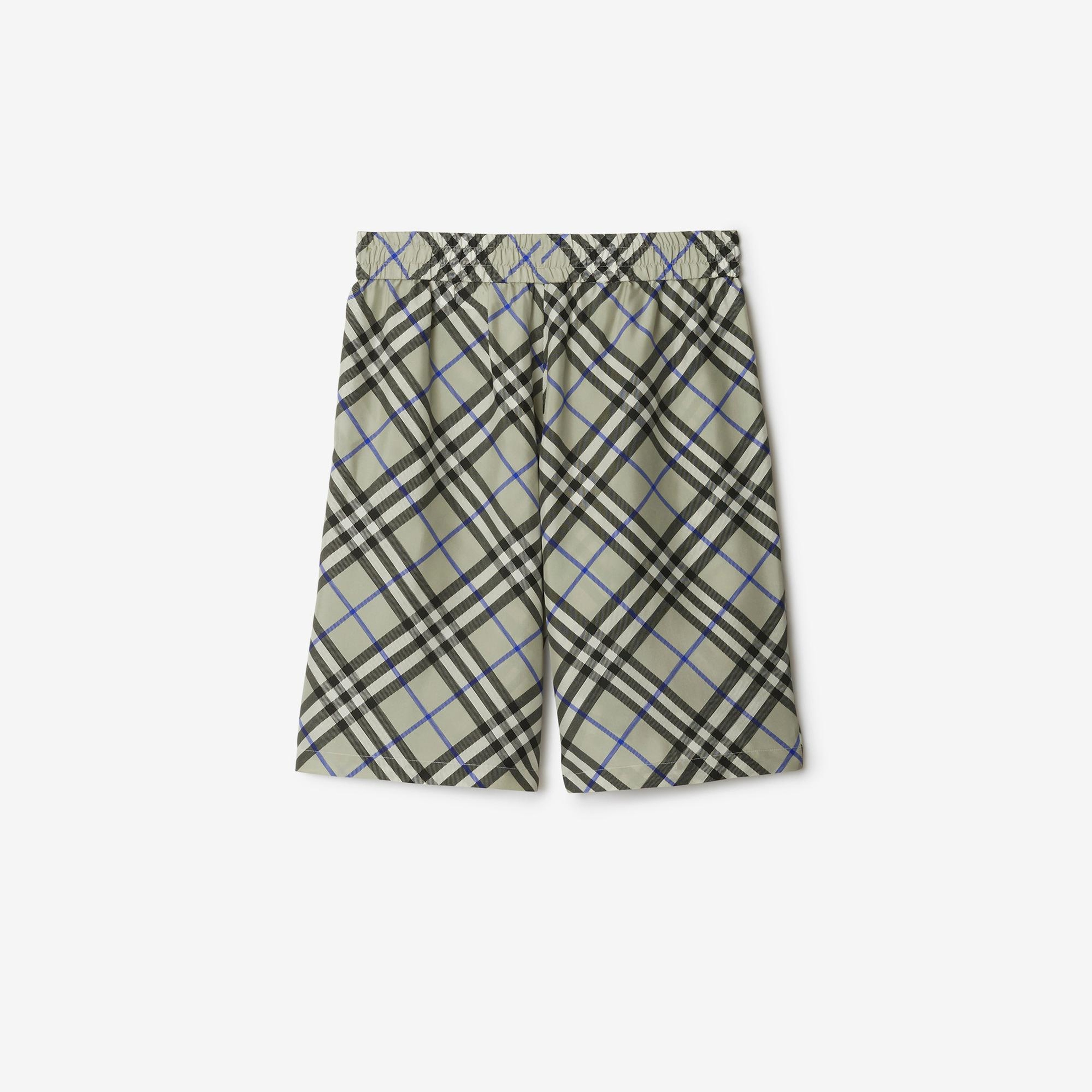 Burberry Check İpek Erkek Krem Rengi Şort