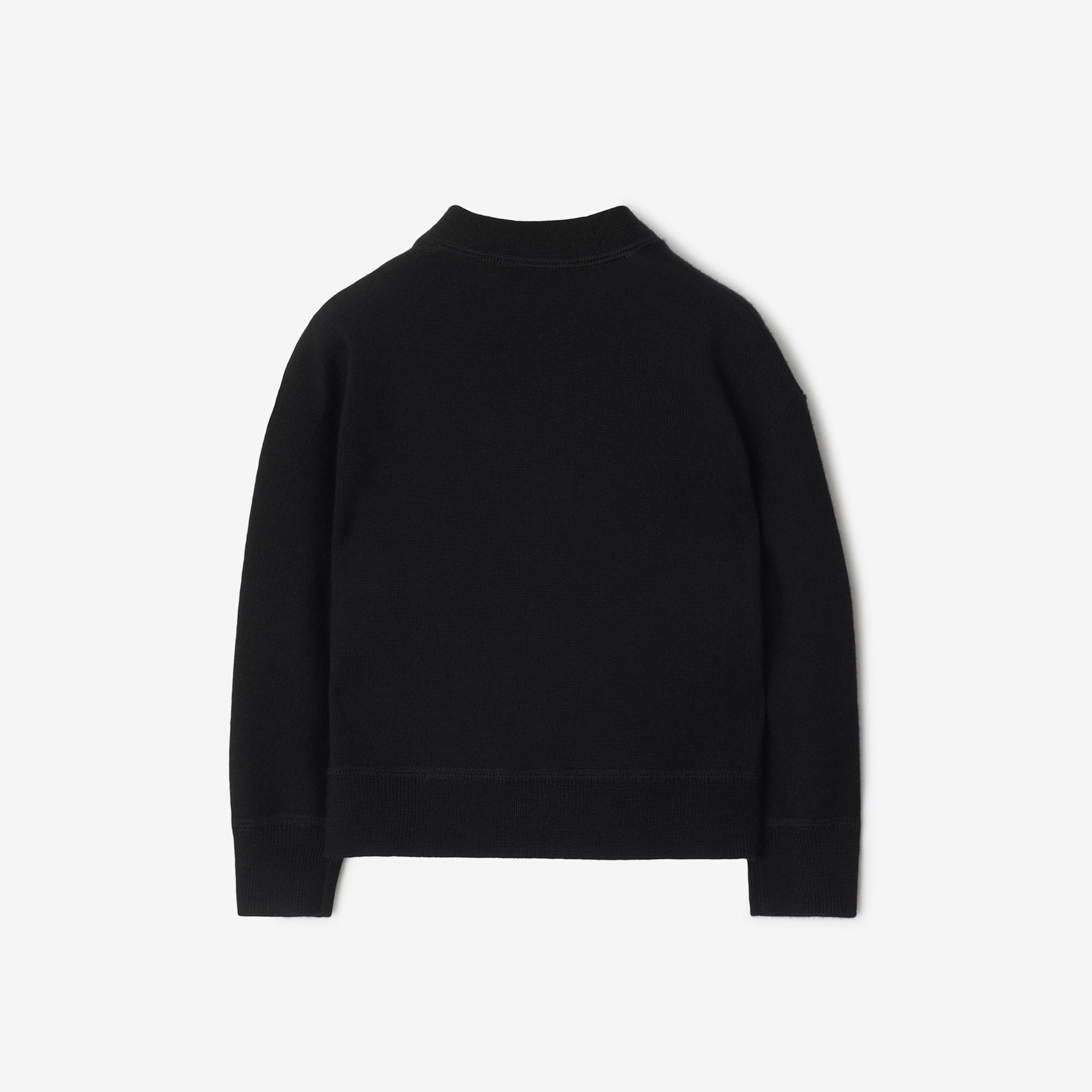 Burberry Romie Label Wool Cardigan Çocuk Siyah Hırka