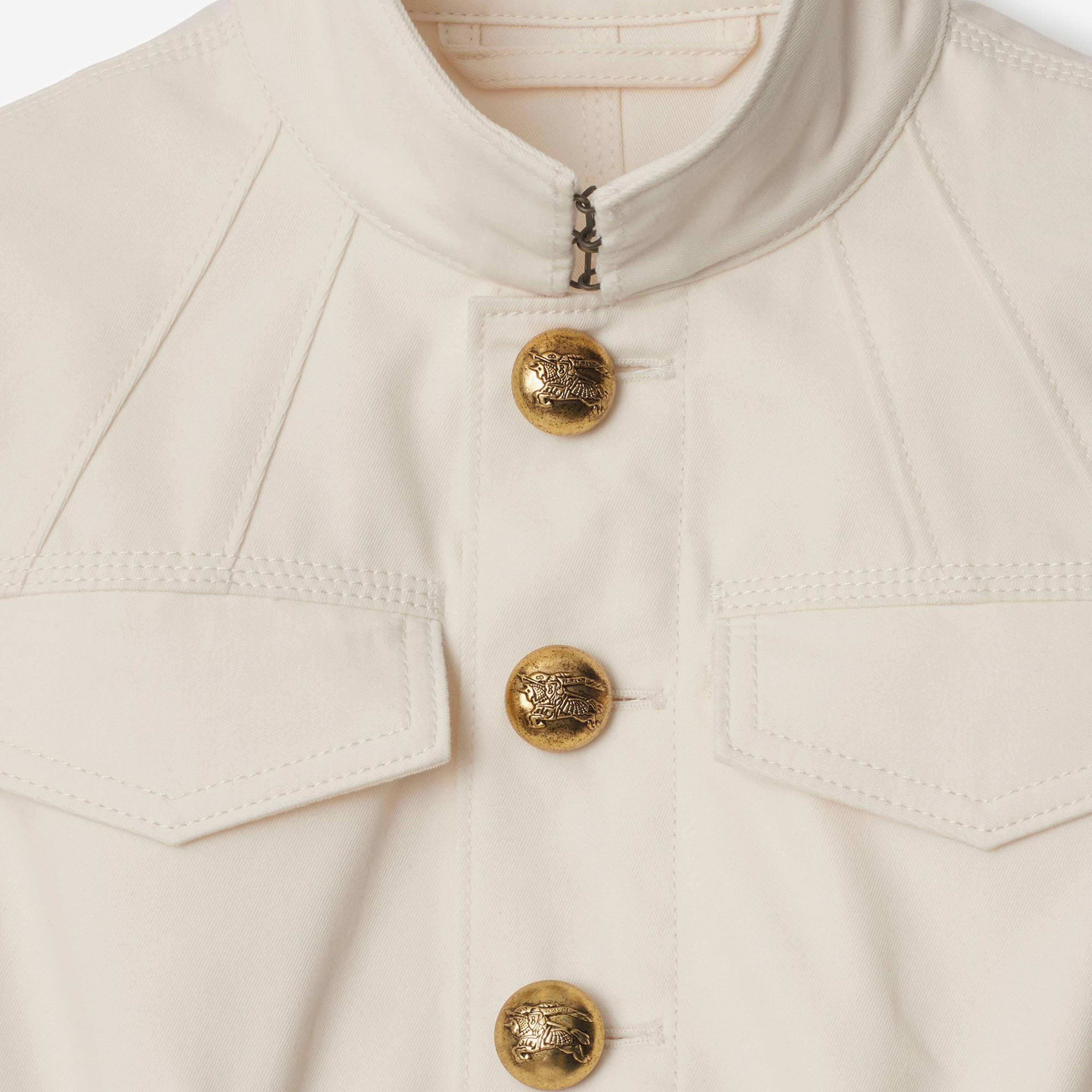 Burberry Pro Cropped Cotton Kadın Beyaz Ceket