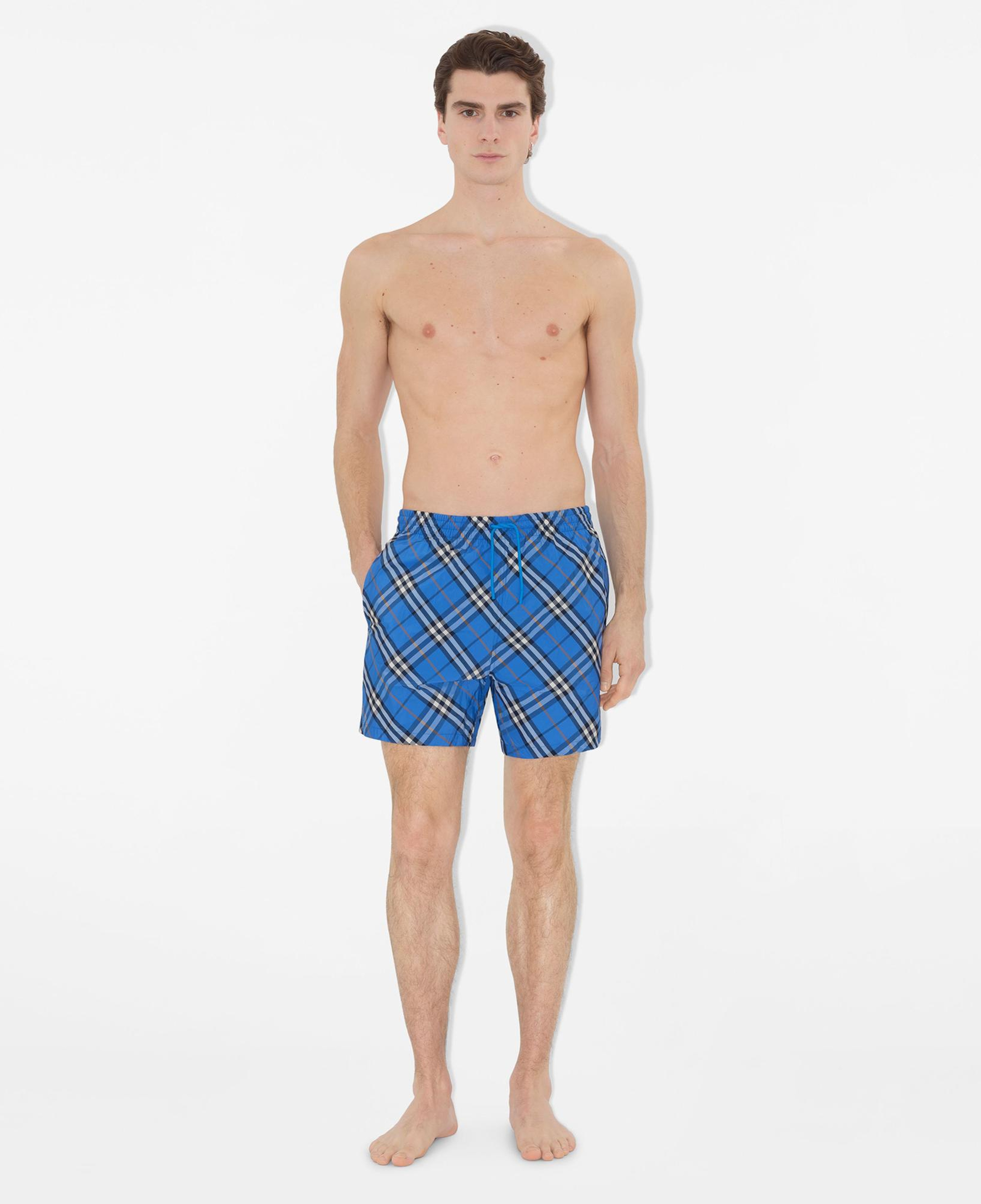 Burberry Check Erkek Mavi Deniz Şortu