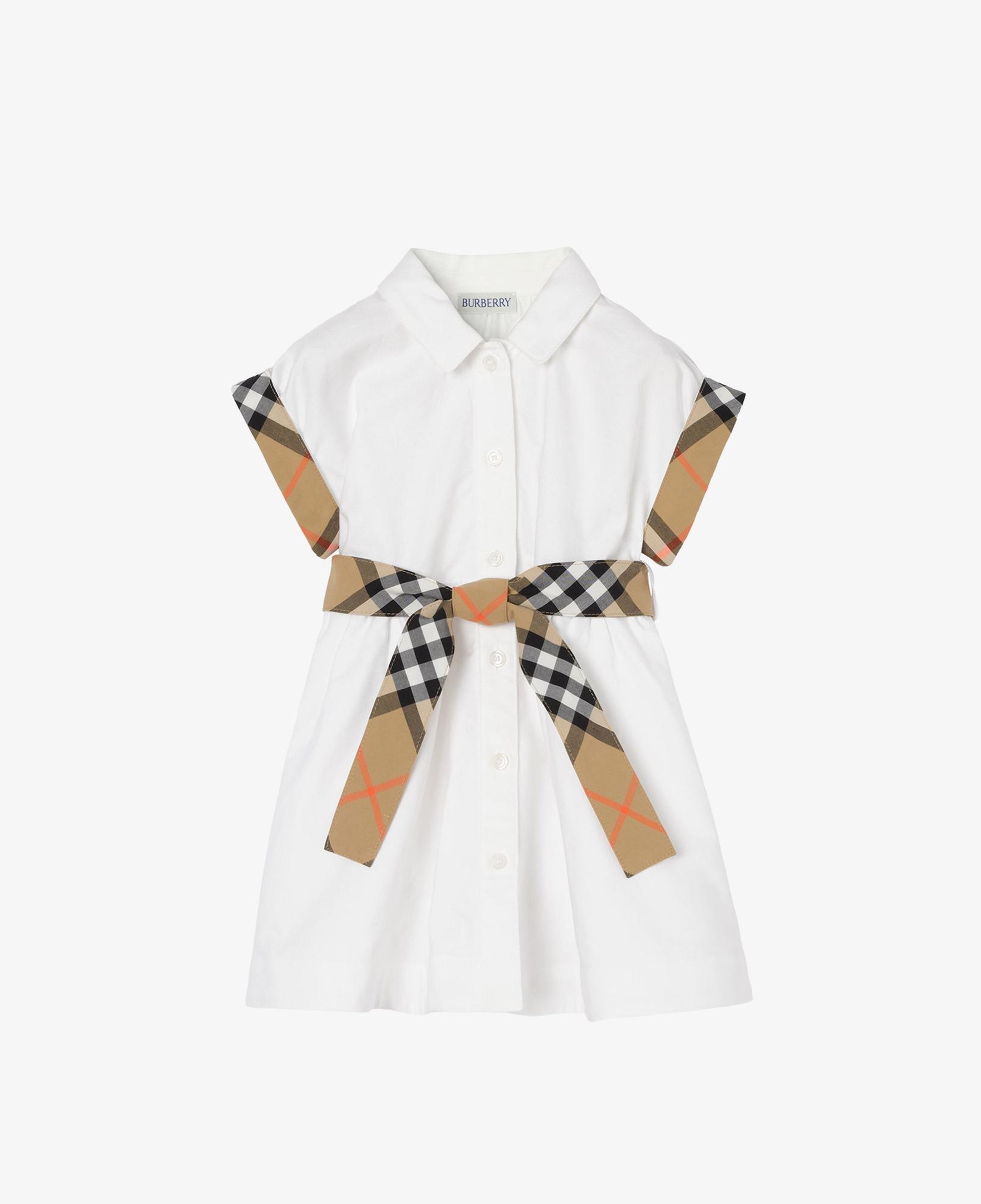 Burberry Juılıet Check Çocuk Beyaz Elbise