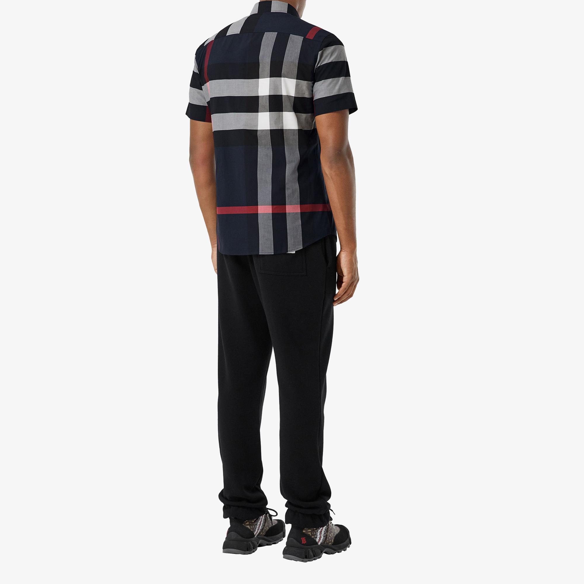 Burberry Somerton Stretch Cotton Poplin Erkek Lacivert Gömlek